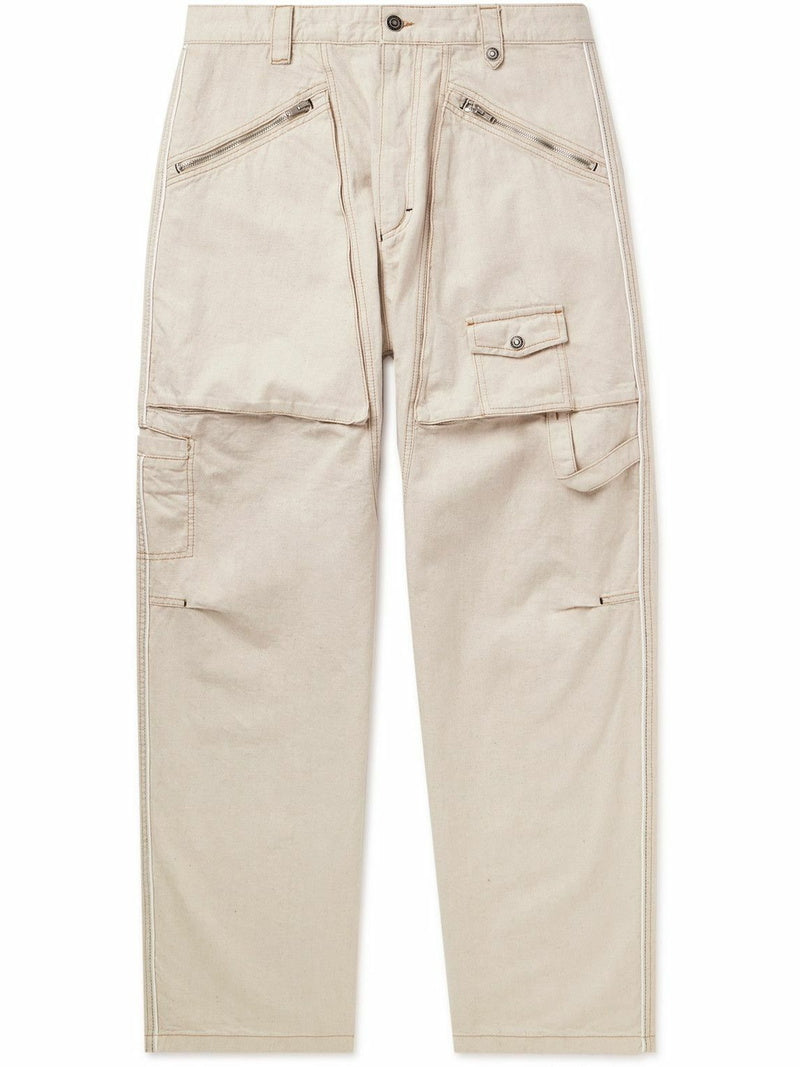 Isabel Marant Paciane Trousers Size 40 UK12 Beige Cotton & Hemp Cargo Trousers