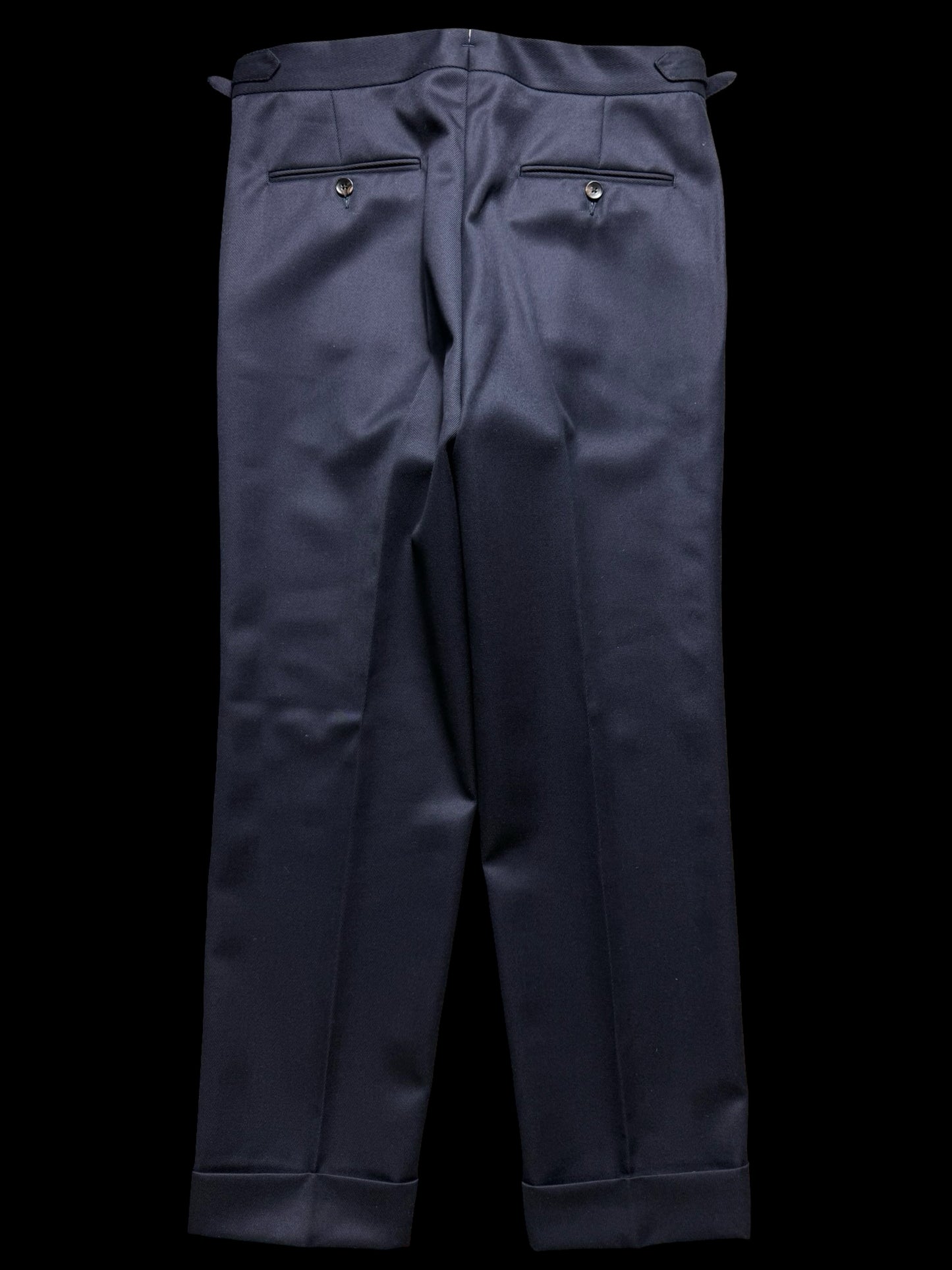 Men’s Natalino Navy Cavalry Wool Twill Pleat Front Trousers W32S RRP £205