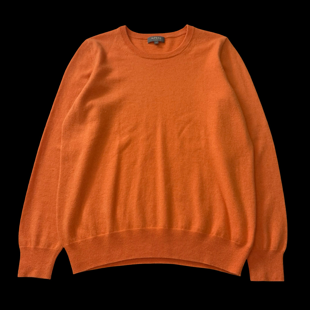 Women’s N Peal Orange Cashmere Jumper Large RRP £300 SS23
