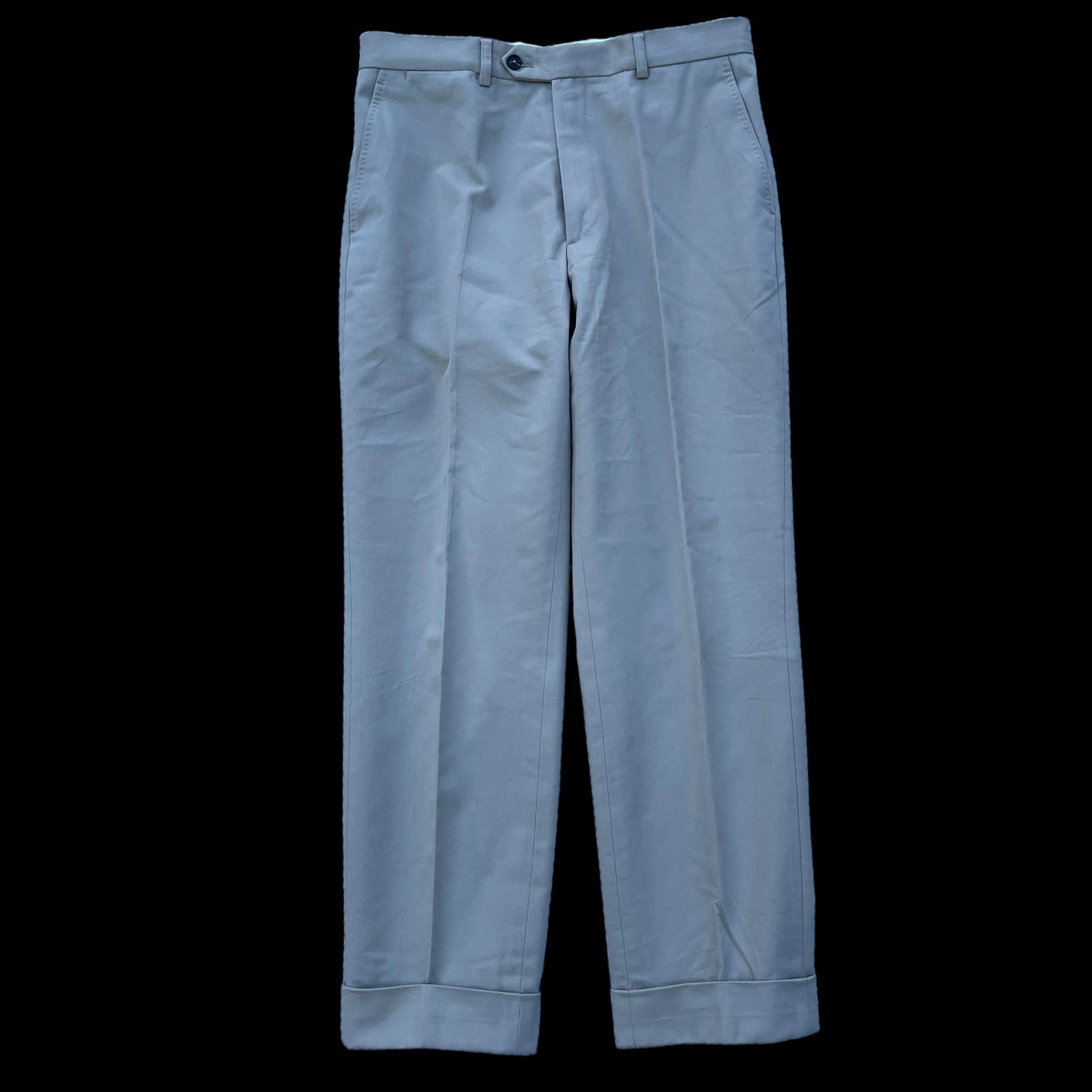 Natalino Flat Front Trousers 32S Brushed Cotton Stone