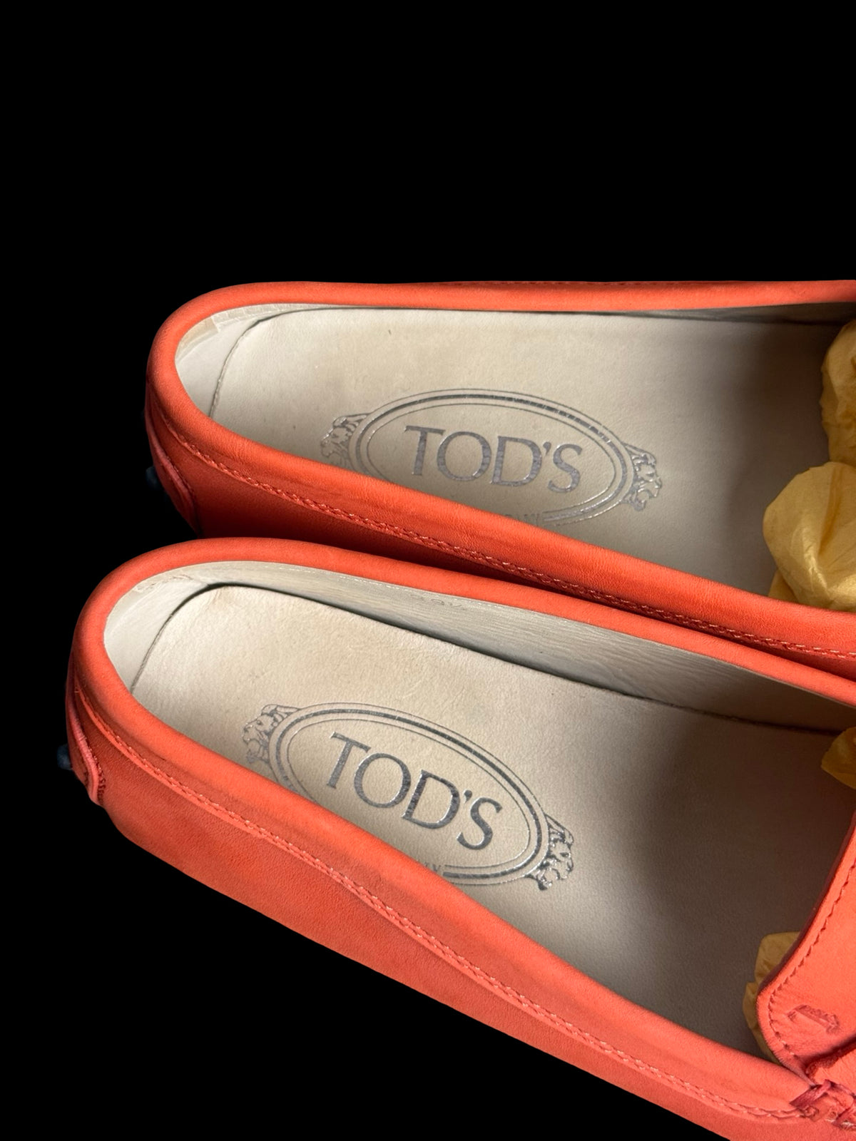 Women’s Tod’s Gammino Leather Driving Loafers Orange EU39.5 UK6.5