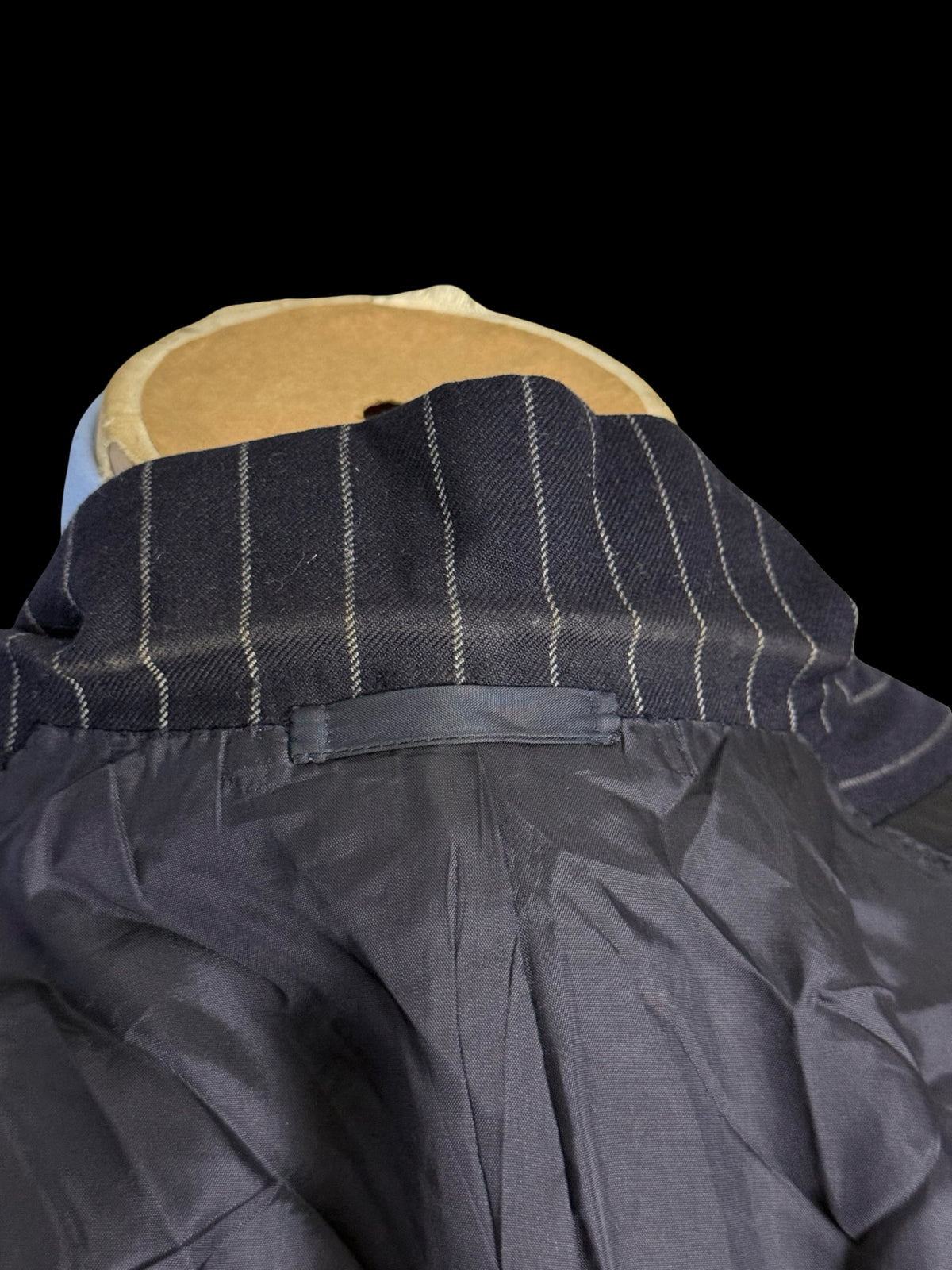 Bespoke Savile Row Navy Double Breasted Chalk Stripe Suit 42R / W36R