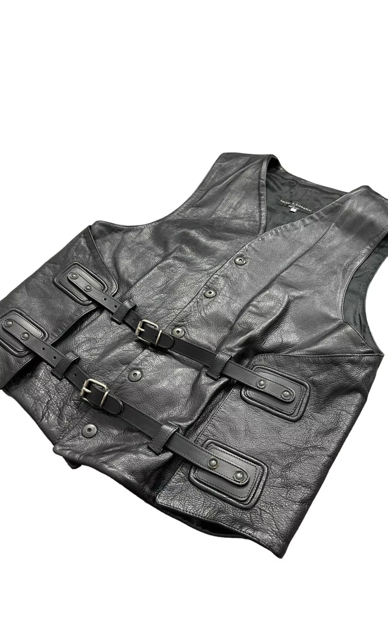 Calugi E Giannelli Leather Gilet Waistcoat 52