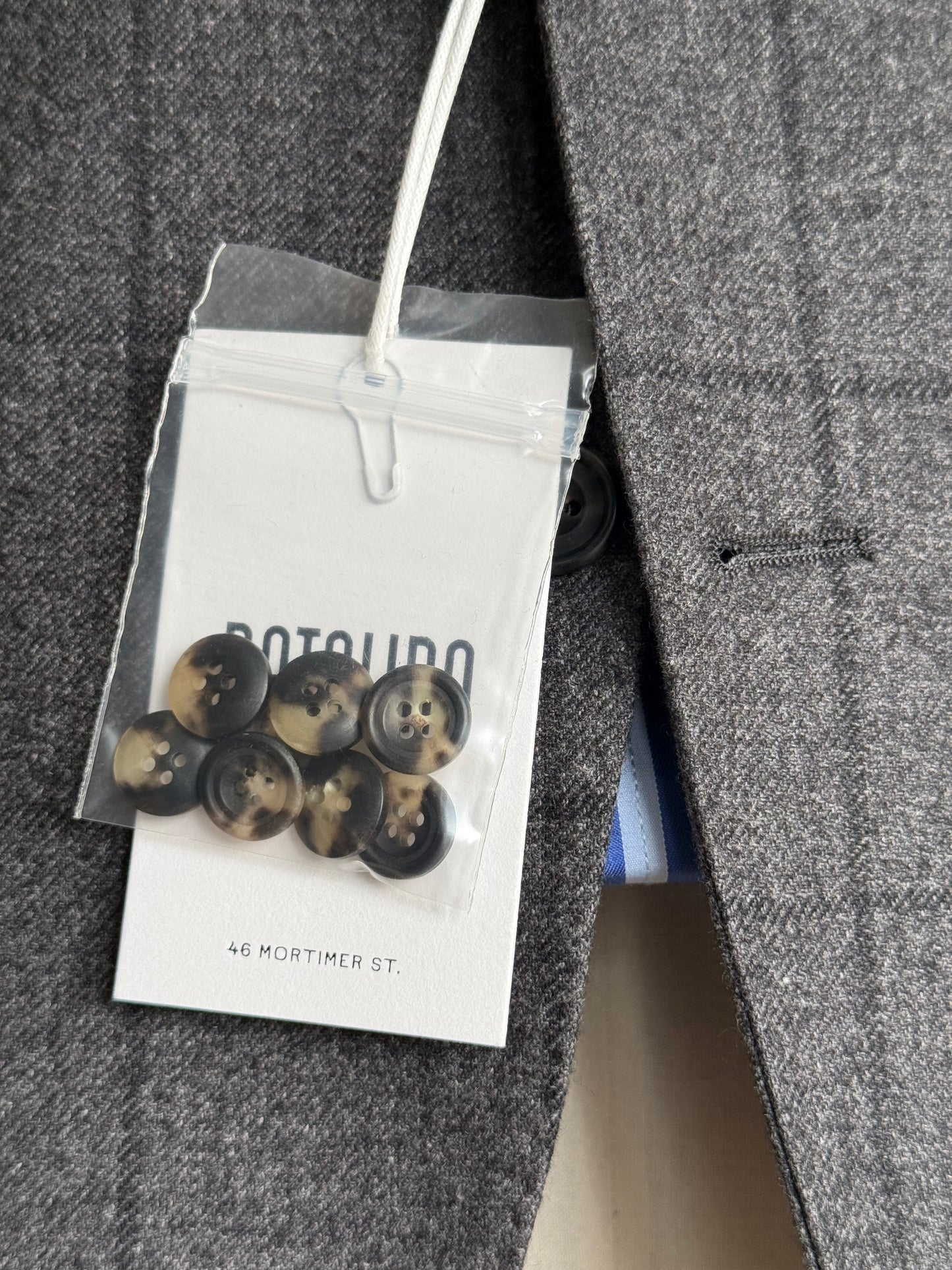 BNWT Natalino Mid Grey Flannel Sport Jacket 36R Wool Cotton Cashmere RRP £470