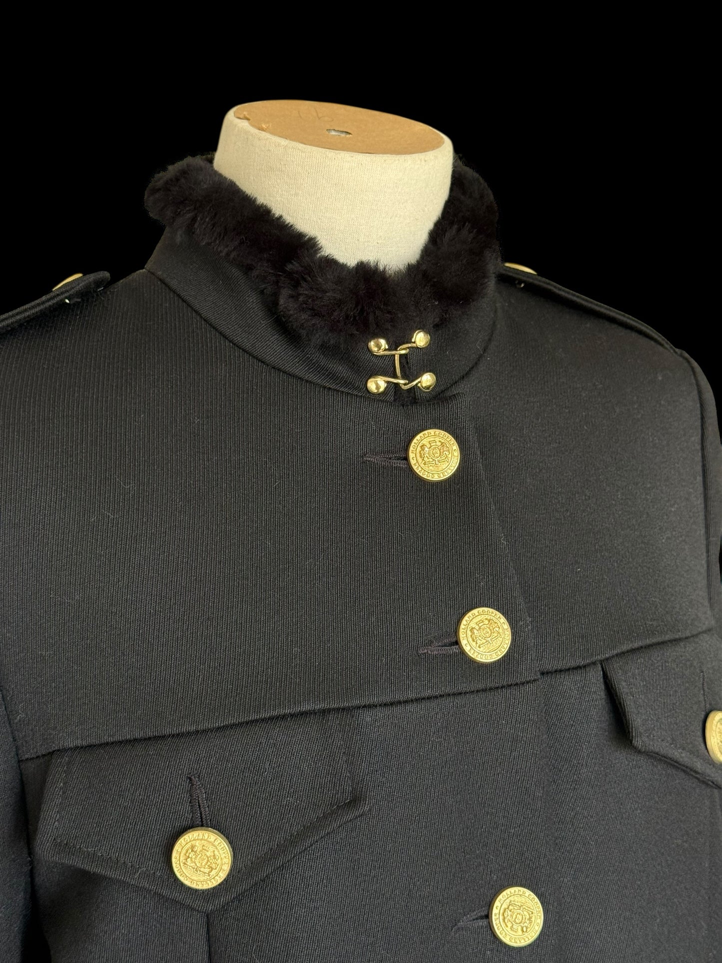 Holland & Cooper Highbury Cape Coat Medium Black Wool Twill RRP £679