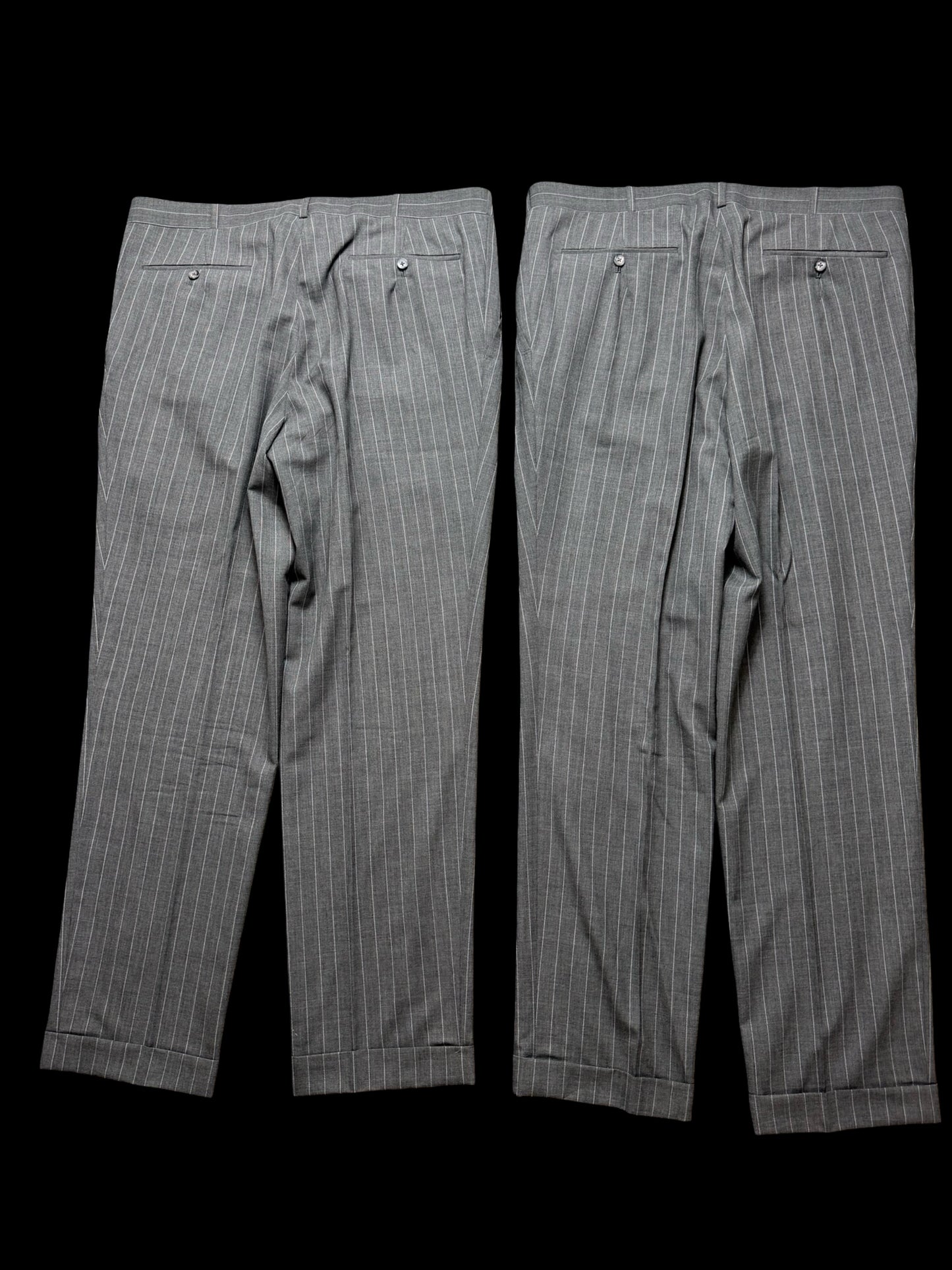 Bespoke Kilgour Light Grey Pinstripe Suit 42L/W38L Lightweight Savile Row 2roll3 - 2X TROUSERS