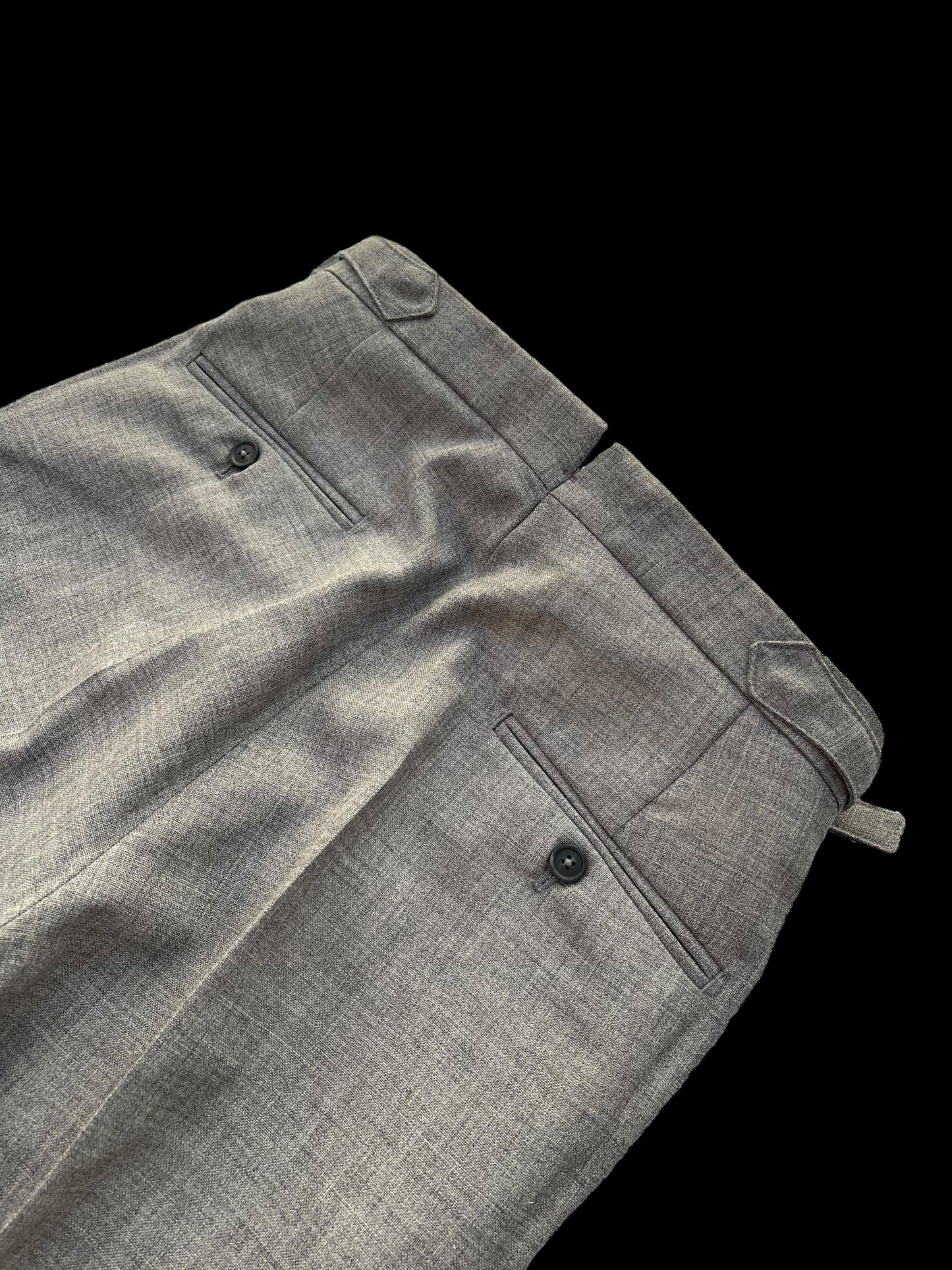 Natalino Single Pleat Tropical Wool Trousers 44 UK 28” Grey RRP £180