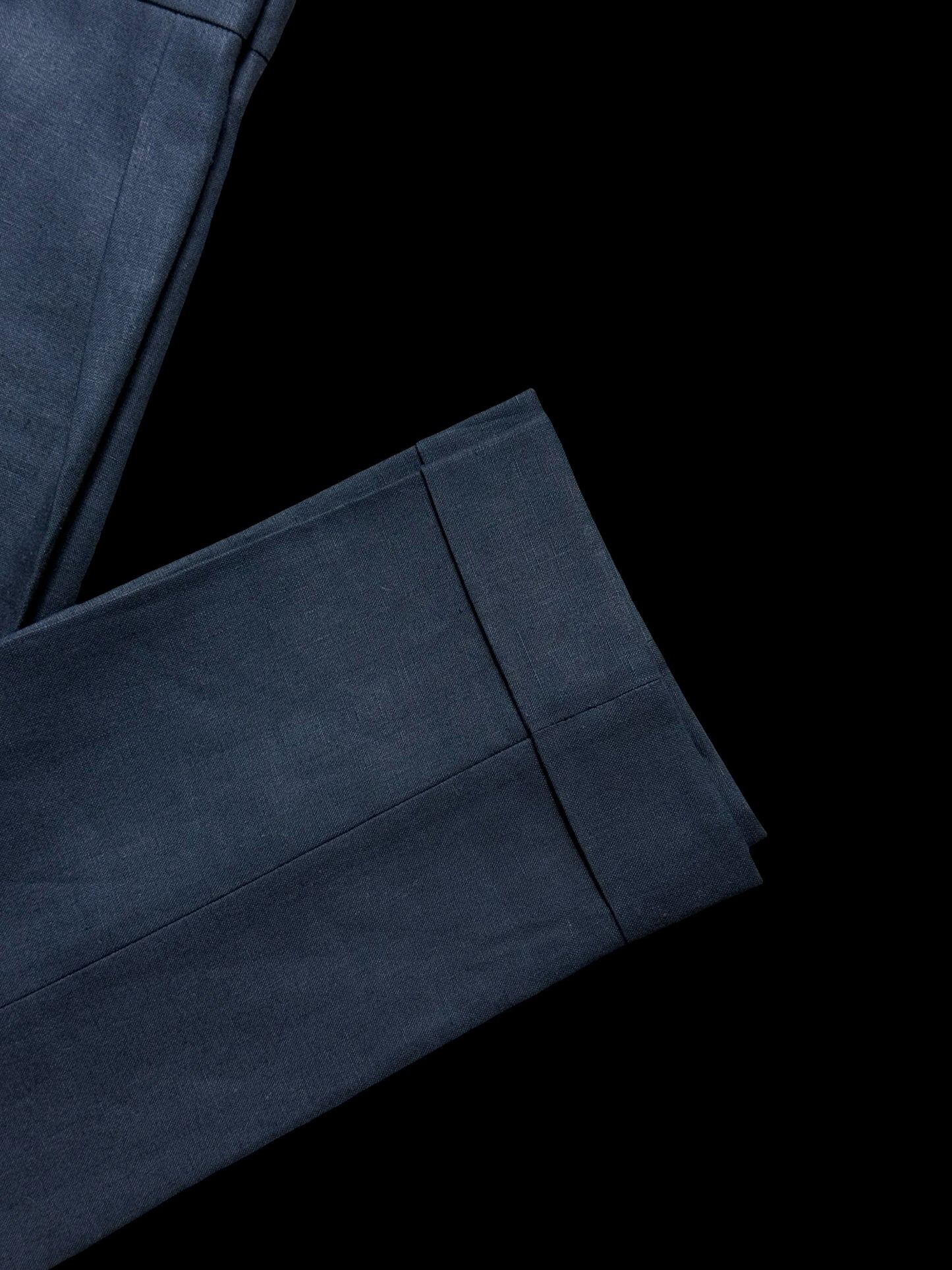 Natalino Single Pleat Navy Irish Linen Trousers W30R Side Adjusters RRP £200