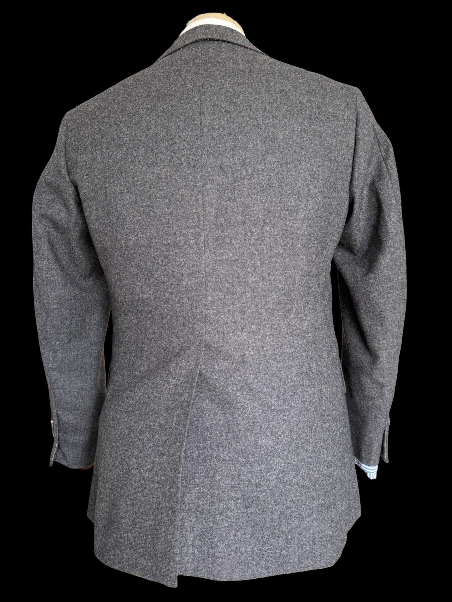 Bespoke 1960’s Hayward Grey Wool Flannel Blazer Size 38S Savile Row