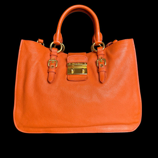 Miu Miu Madras Handbag Tote Bag Medium Size Shoulder Bag