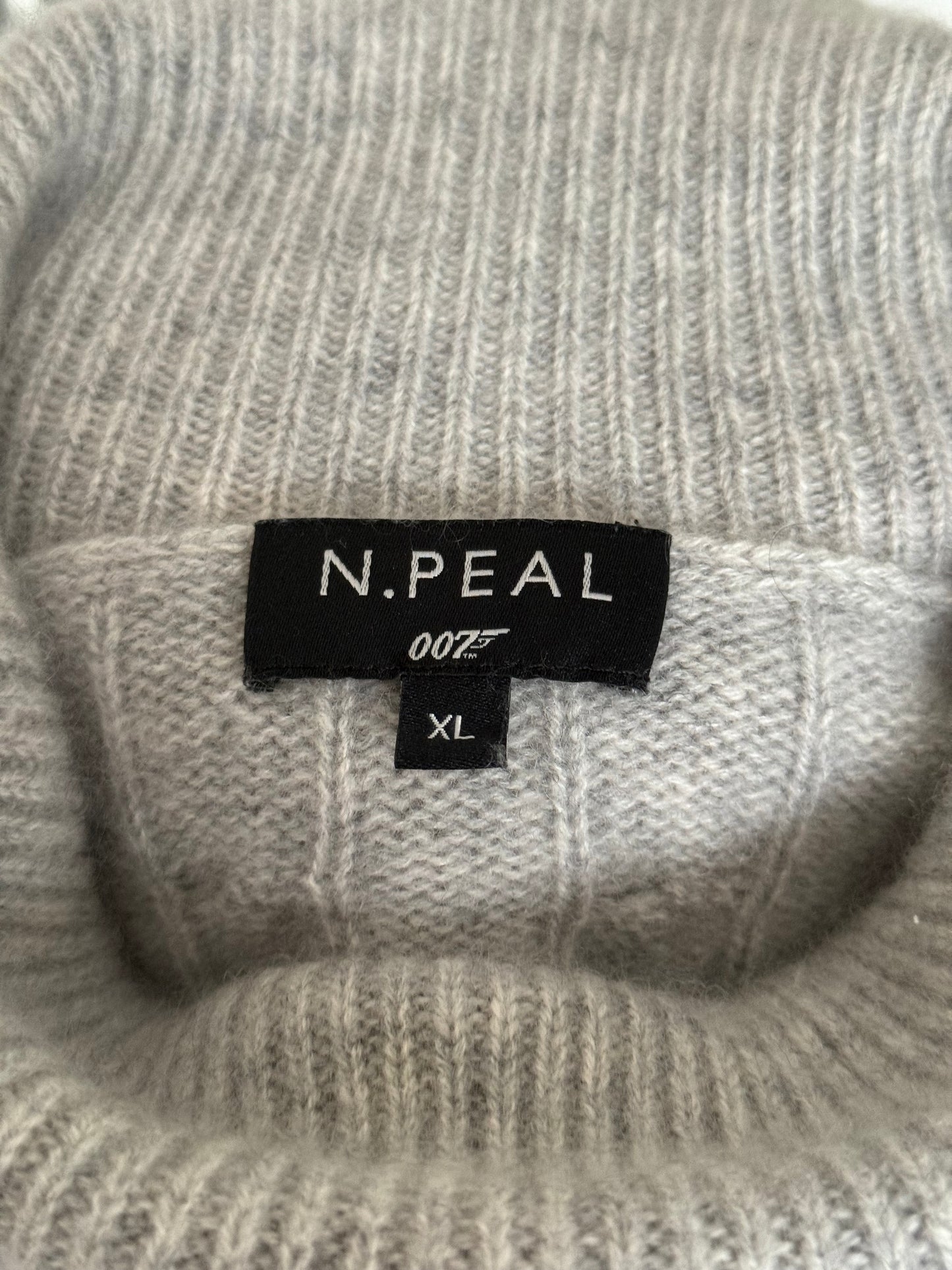 N.Peal 007 100% Cashmere Cable Knit Jumper XL Roll Neck James Bond £345