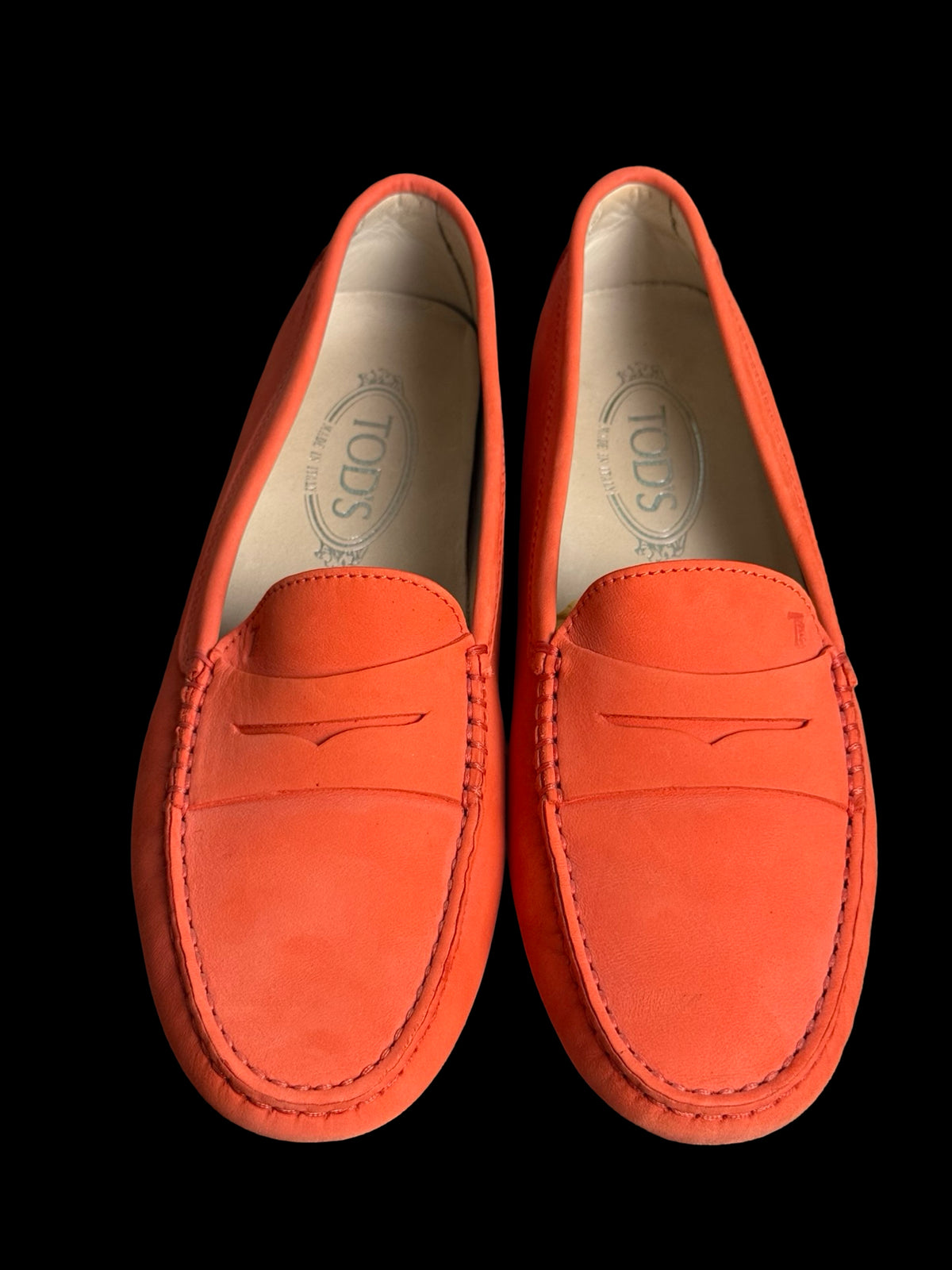 Women’s Tod’s Gammino Leather Driving Loafers Orange EU39.5 UK6.5