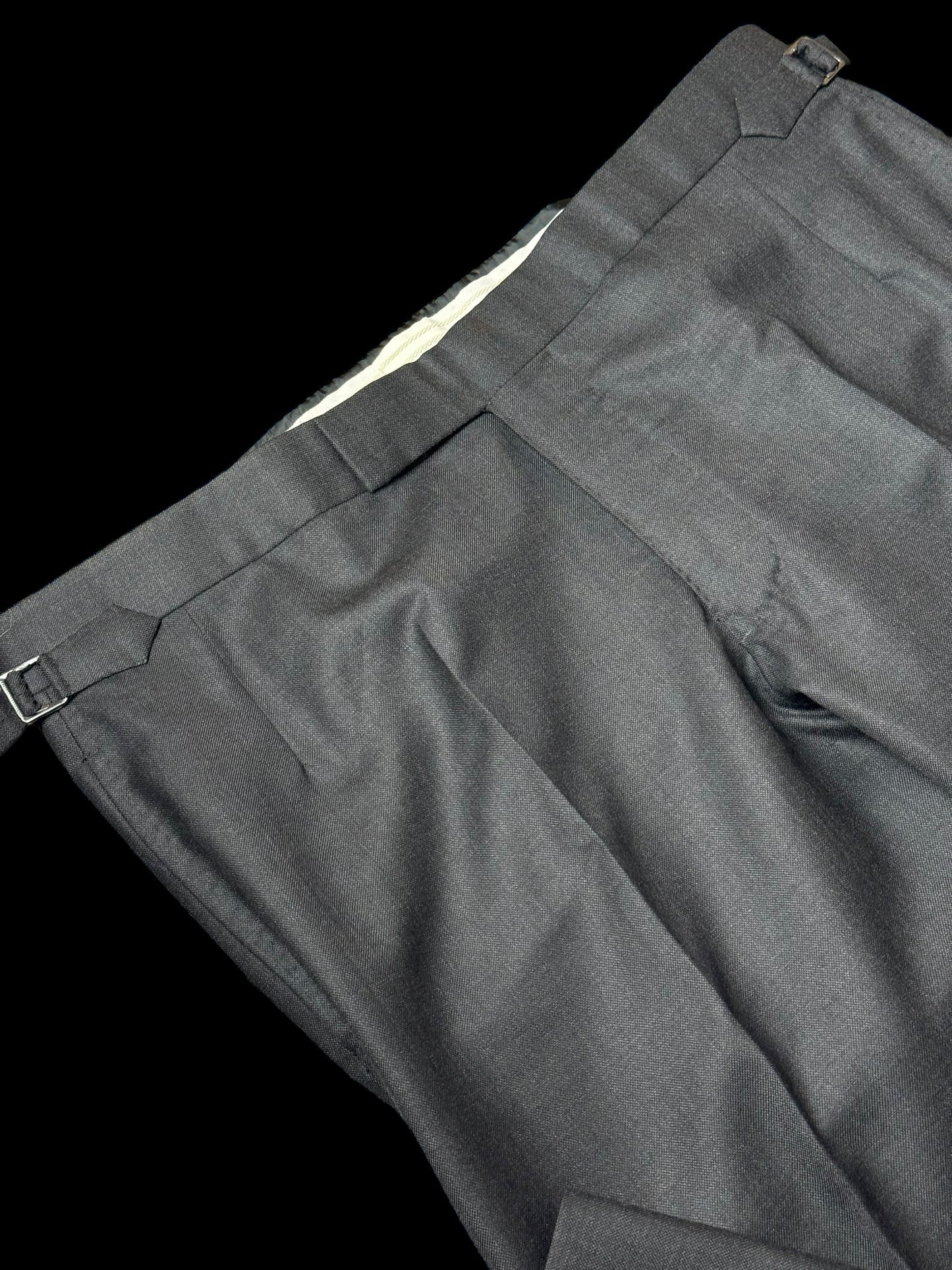 Bespoke Kent & Haste Savile Row Grey Suit Trousers W38” Superfine Wool