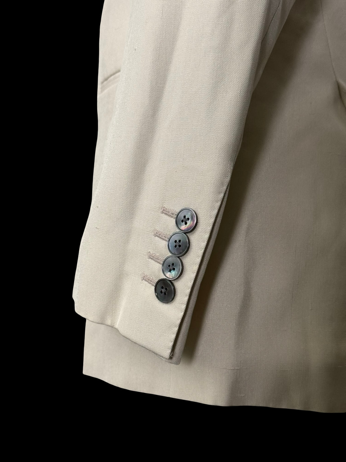 BNWT Thom Sweeney Cream Pure Silk Double Breasted Tuxedo Jacket 36R RRP £1375