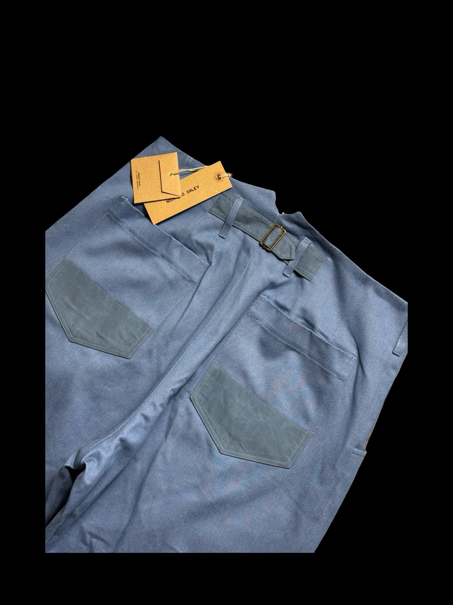 BNWT Men’s Nicholas Daley Pleated Western Trousers 32” Sky Blue Cinch RRP £435