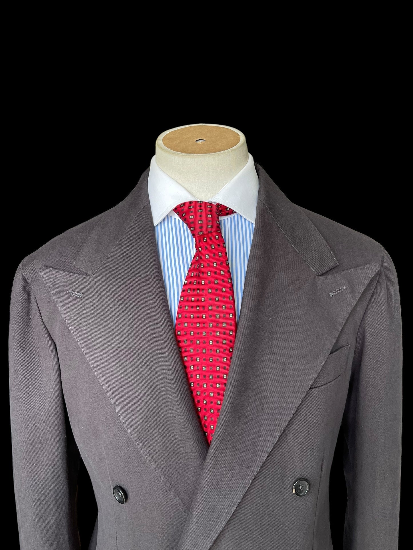 Natalino Double Breasted Sport Coat 54 UK44 Grey Brushed Cotton RRP £420