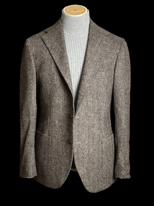 Natalino Tweed Sport Coat Jacket 38R Half Lined Herringbone