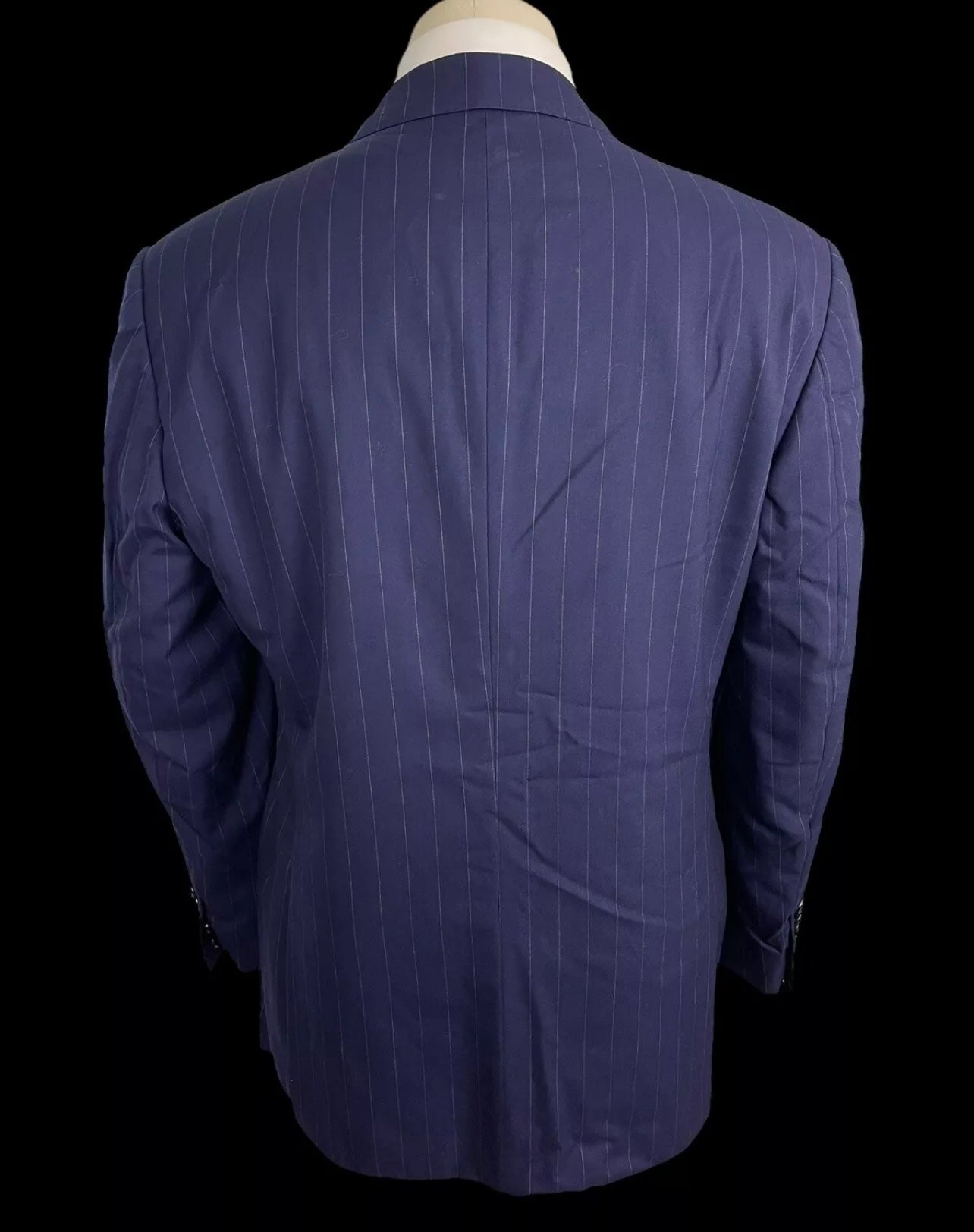 Ralph Lauren Purple Label 44L Double Breasted Blazer Navy Pinstripe Hand Tailored