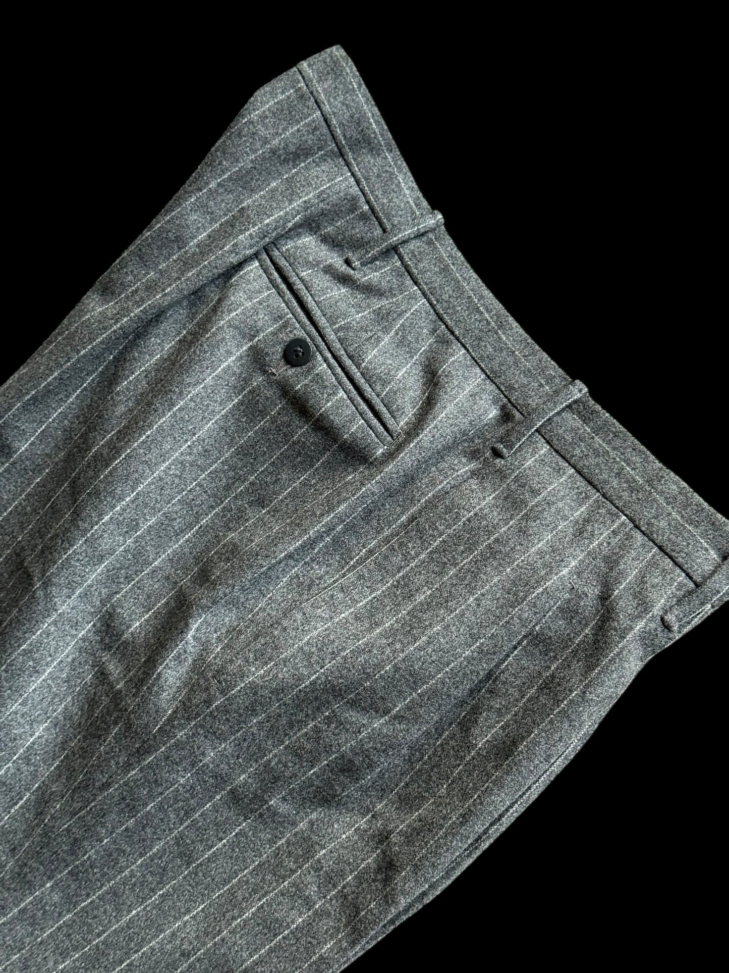 Bespoke Tommy Giulio Caraceni Grey Flannel Suit 42S/ W34 Chalk Stripe 40’s Style