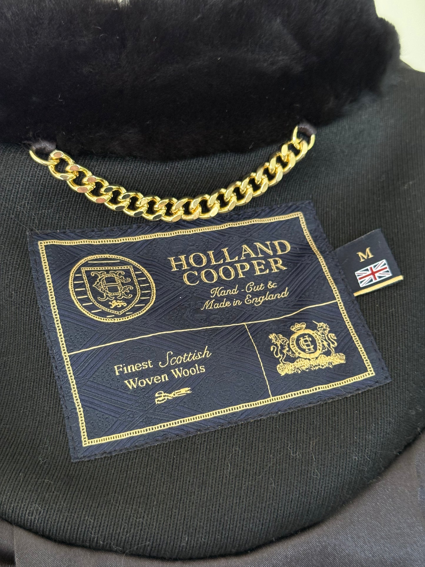 Holland & Cooper Highbury Cape Coat Medium Black Wool Twill RRP £679