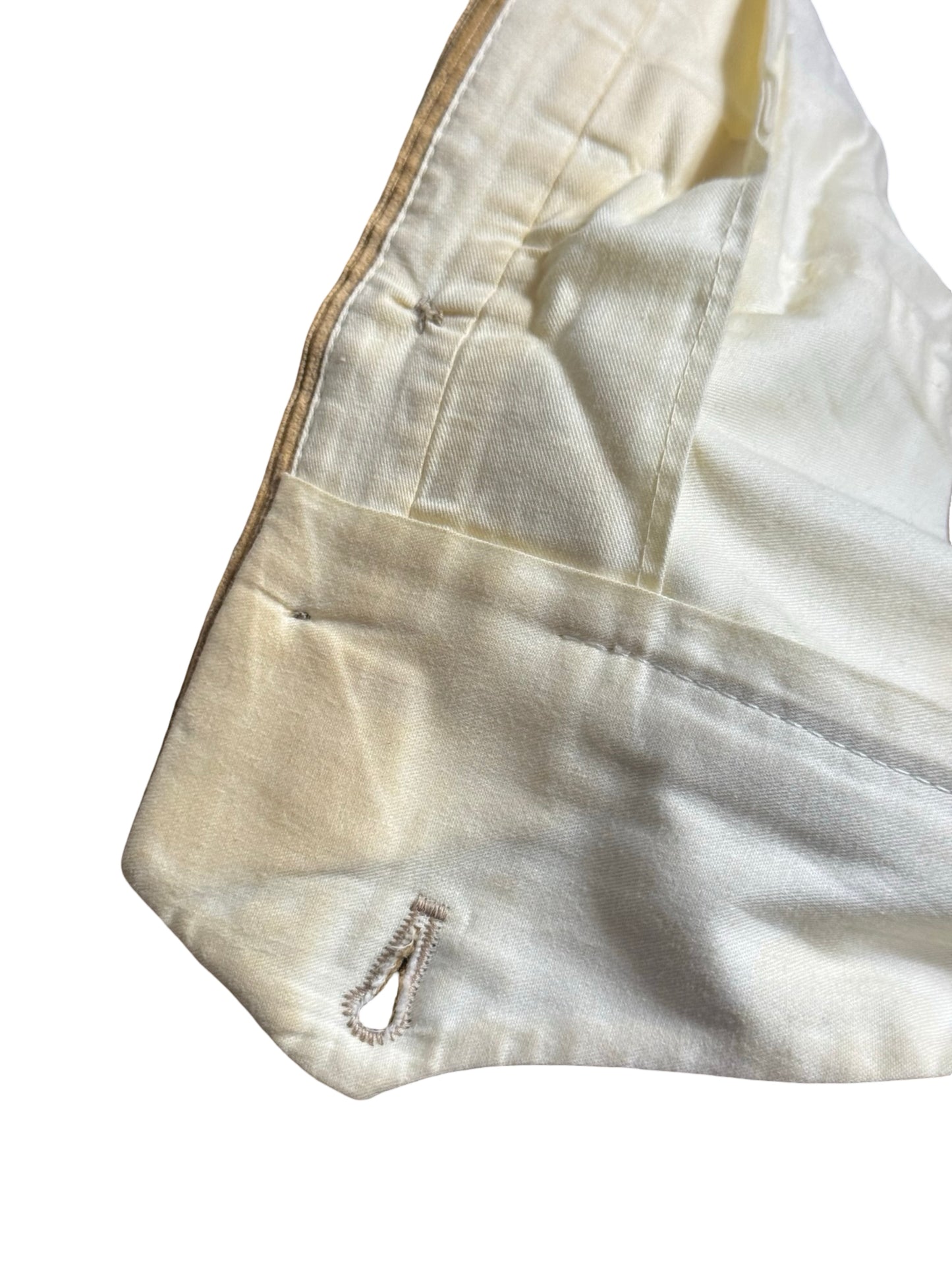 Bespoke P. Johnson X Sartoria Carrara Corduroy Pleat Front Trousers W32S Tan