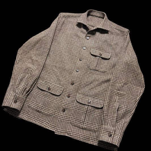 Barrington & Ayre Brown Glen Check Tweed Overshirt 38” RRP £295 Made In UK