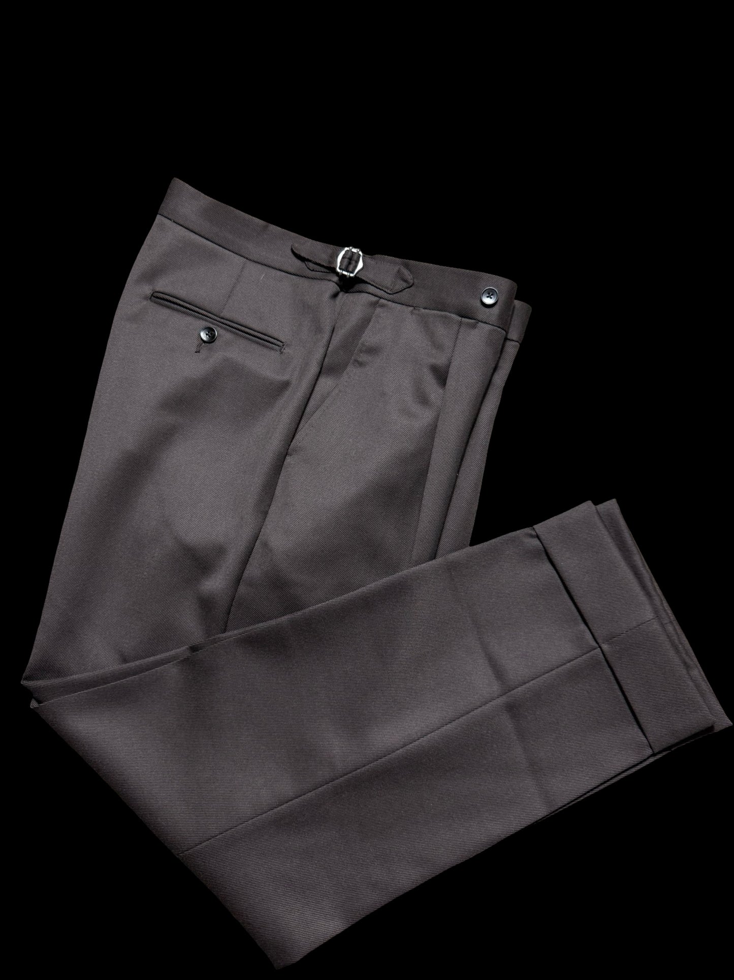 Men’s Natalino Brown Cavalry Wool Twill Pleat Front Trousers W32S RRP £205