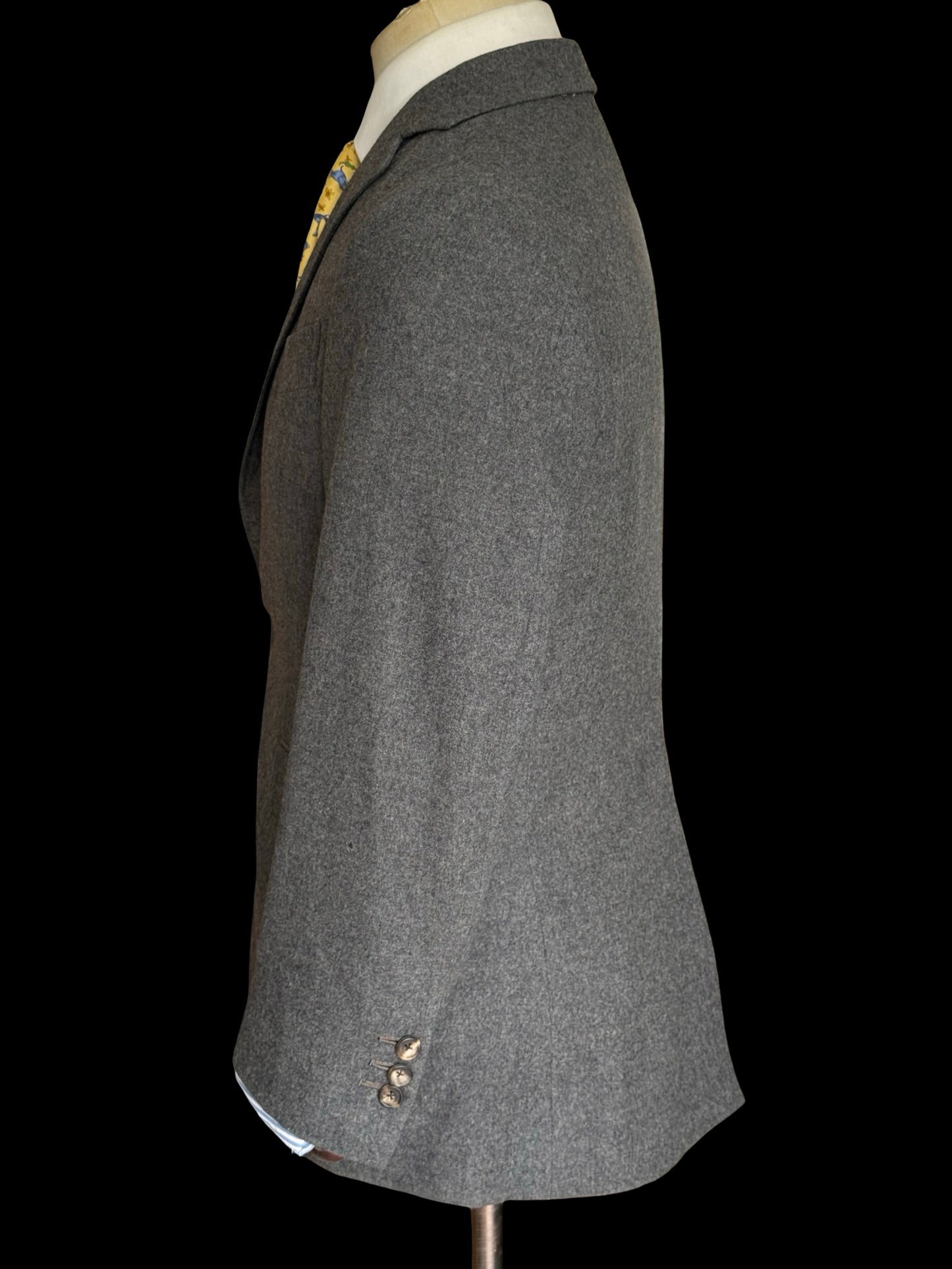 Bespoke 1960’s Hayward Grey Wool Flannel Blazer Size 38S Savile Row