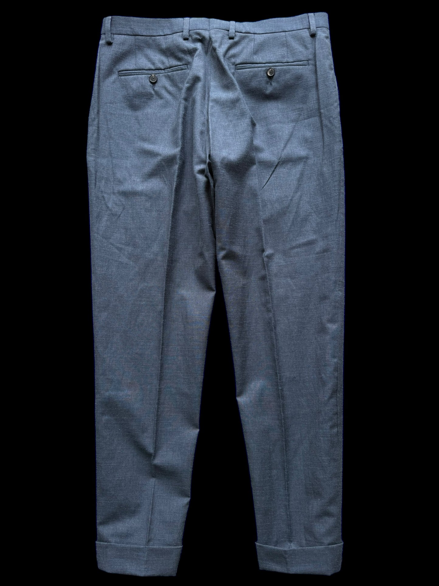 Men’s Reiss Double Breasted Suit 40R / W34” Slim Fit Wool Linen Silk Blue