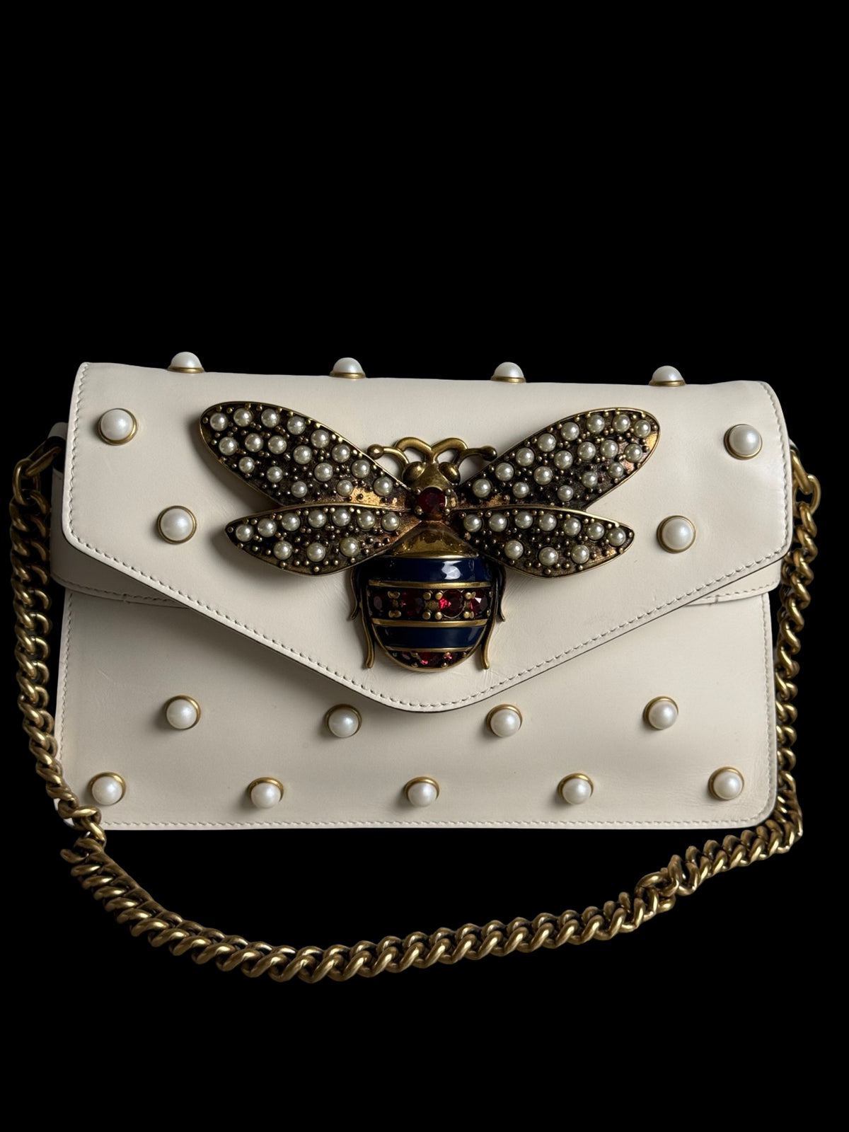 Gucci Queen Margaret Broadway Shoulder Bag Bee Pearls RRP £2250
