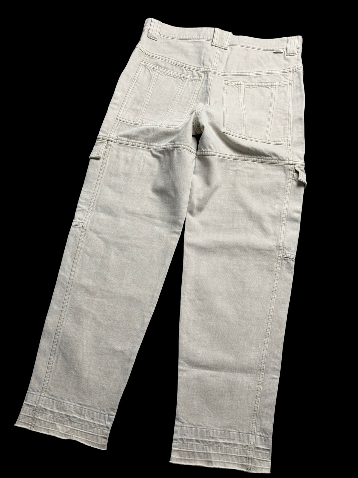 ISABEL MARANT Vayoneo Ecru Cargo High Waisted Cargo Straight Jeans UK14 RRP£365
