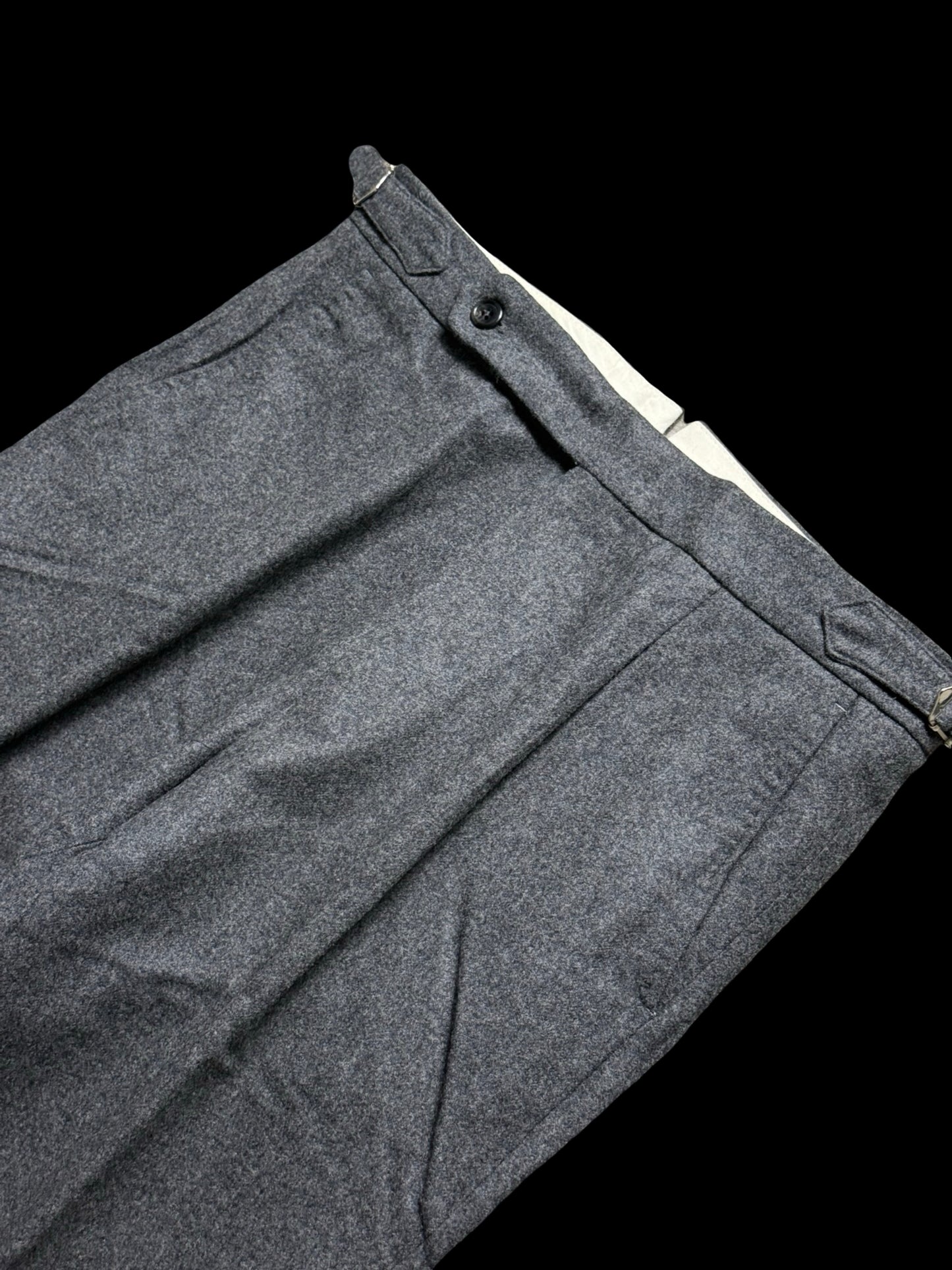 Men’s Natalino Grey Flannel Pleat Front Trousers W30S RRP £195