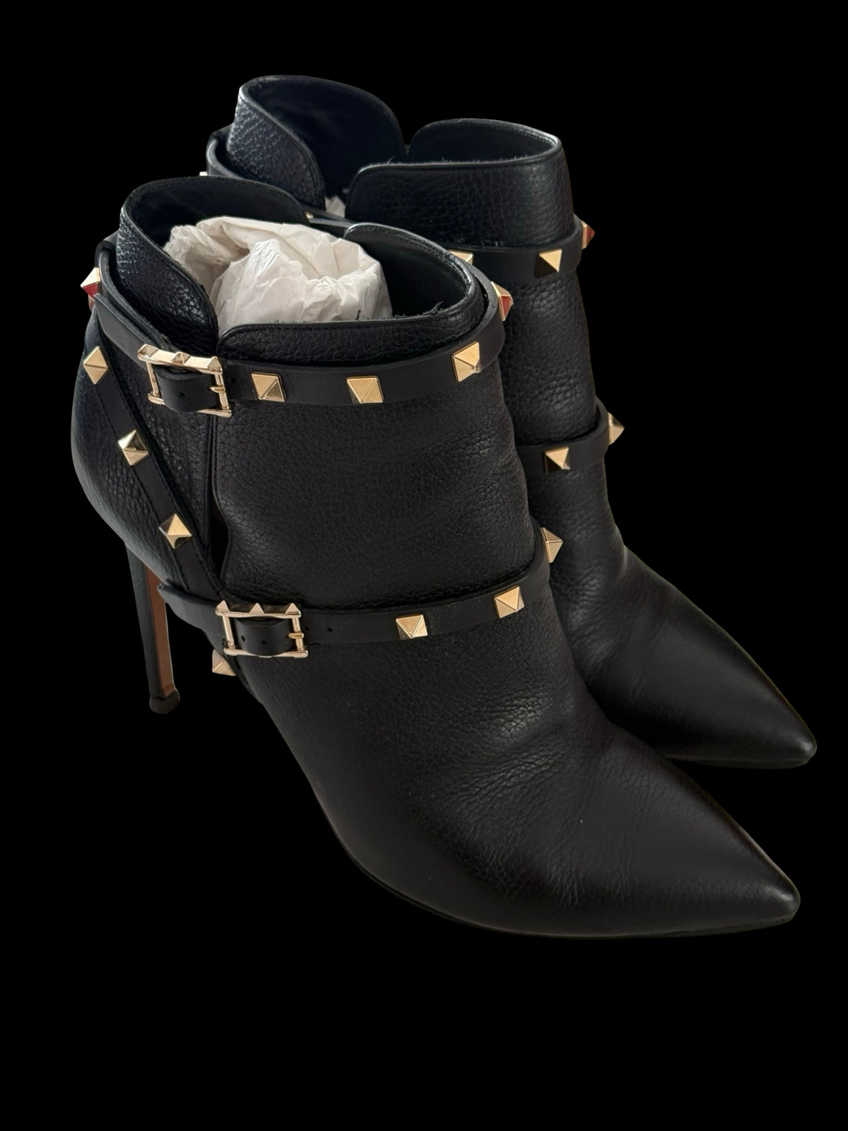 Women’s Valentino Garavani Black Leather Rockstud Ankle Boots EU40 UK7