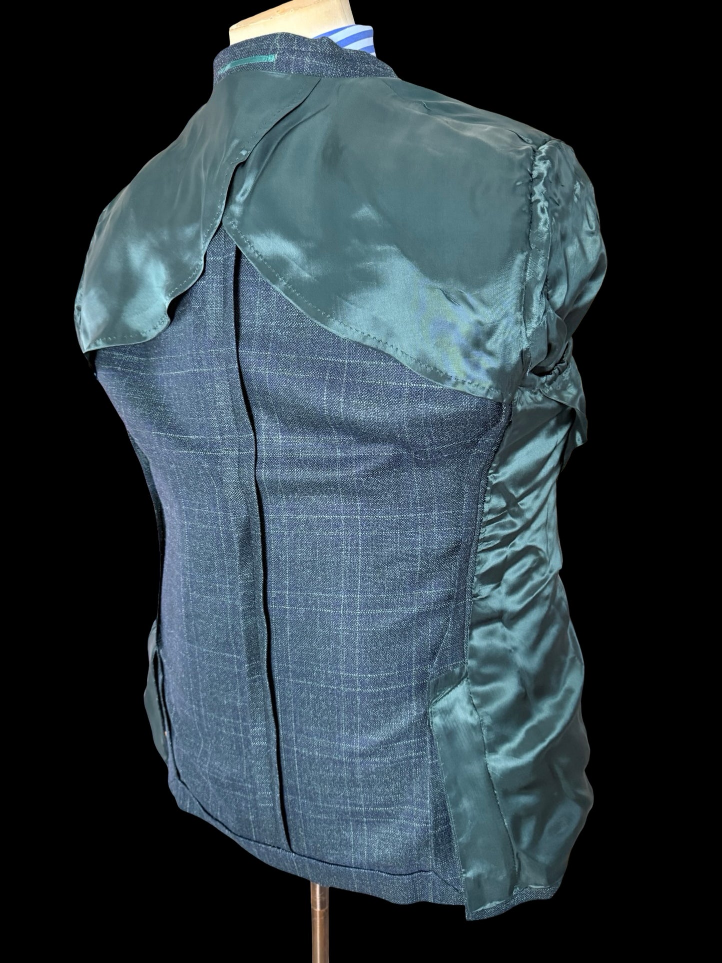 Sartori X Loro Piana Silk Air Double Breasted Sport Coat 44L Teal Wool Silk Cashmere