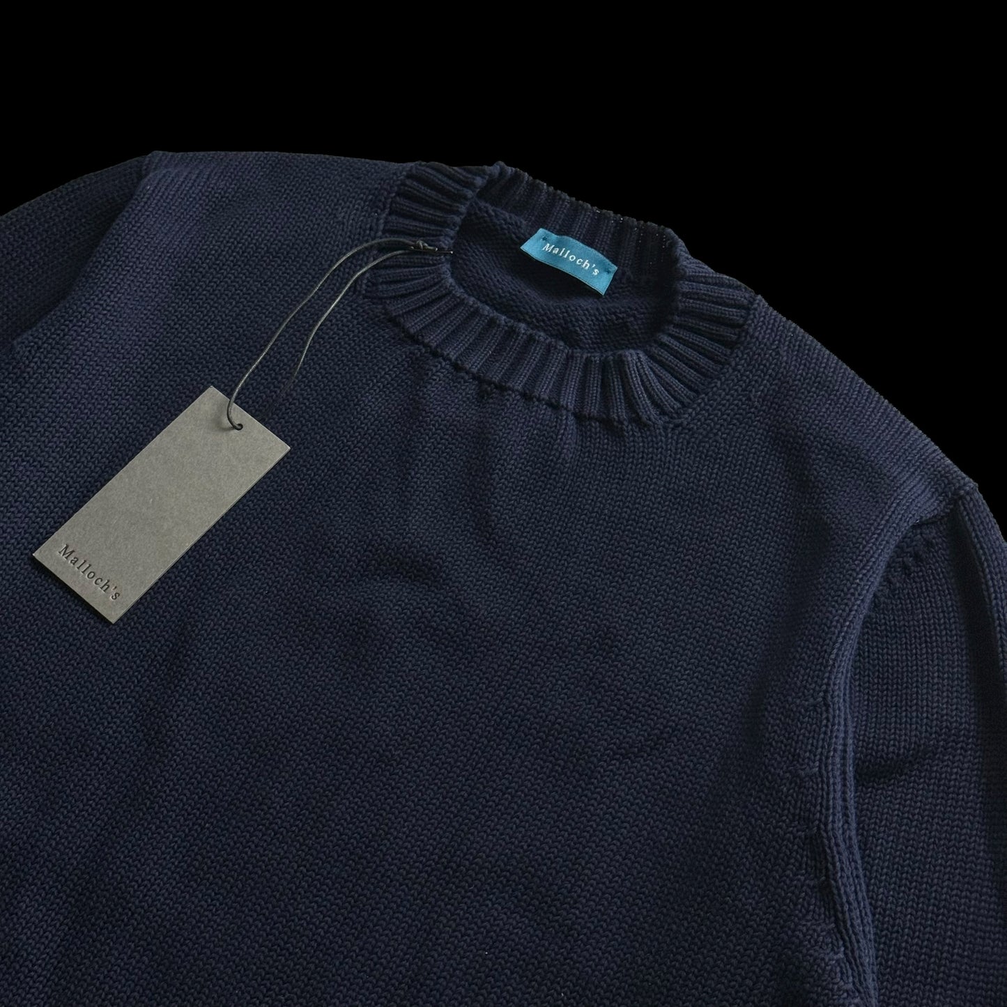 BNWT Malloch’s Kielder Fisherman’s Knit Jumper Size Navy Blue RRP £285