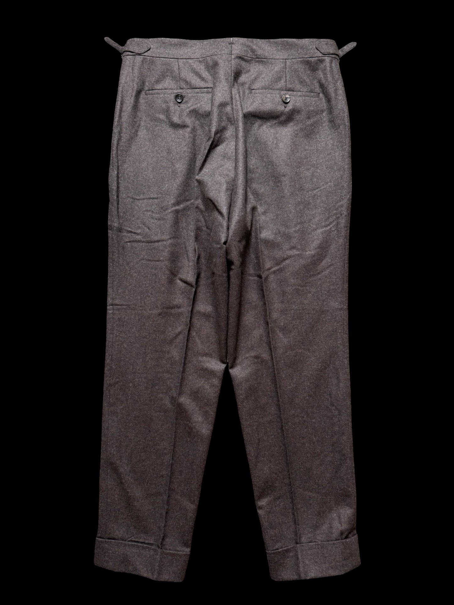 Men’s Natalino Brown Flannel Pleat Front Trousers W32S RRP £195