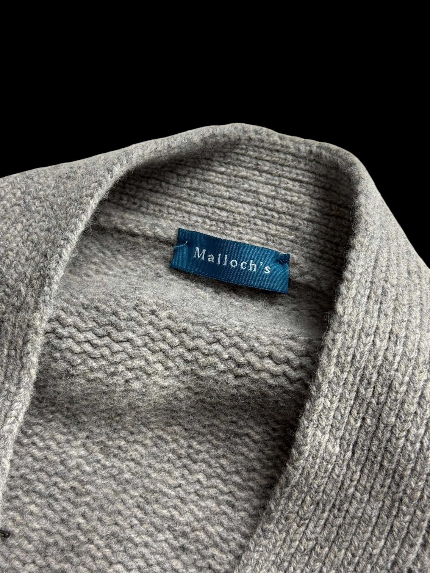 BNWT Men’s Mallochs Grant Cardigan XXL Lambswool Flannel Grey RRP £275