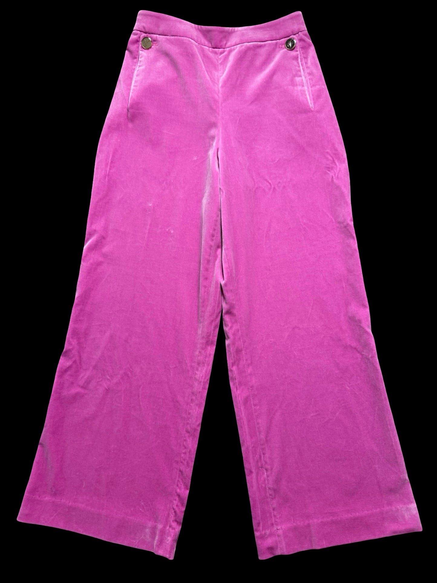 Alice Temperley Pink Velvet Suit UK14 / W28” Wide Leg Made In England