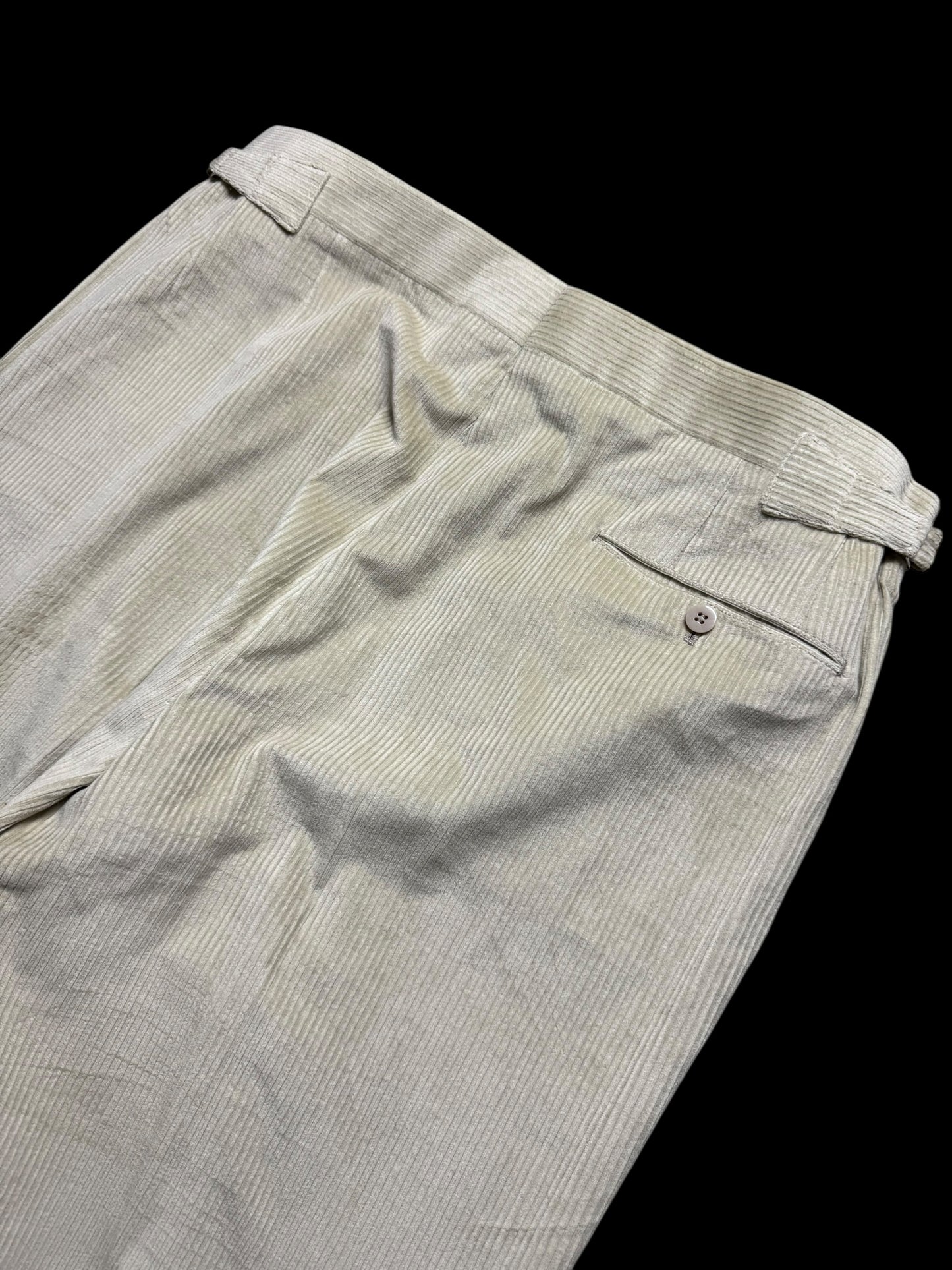 Sartoria Sabino Napoli Bespoke Corduroy Pants Trousers W34-36” Sage Green