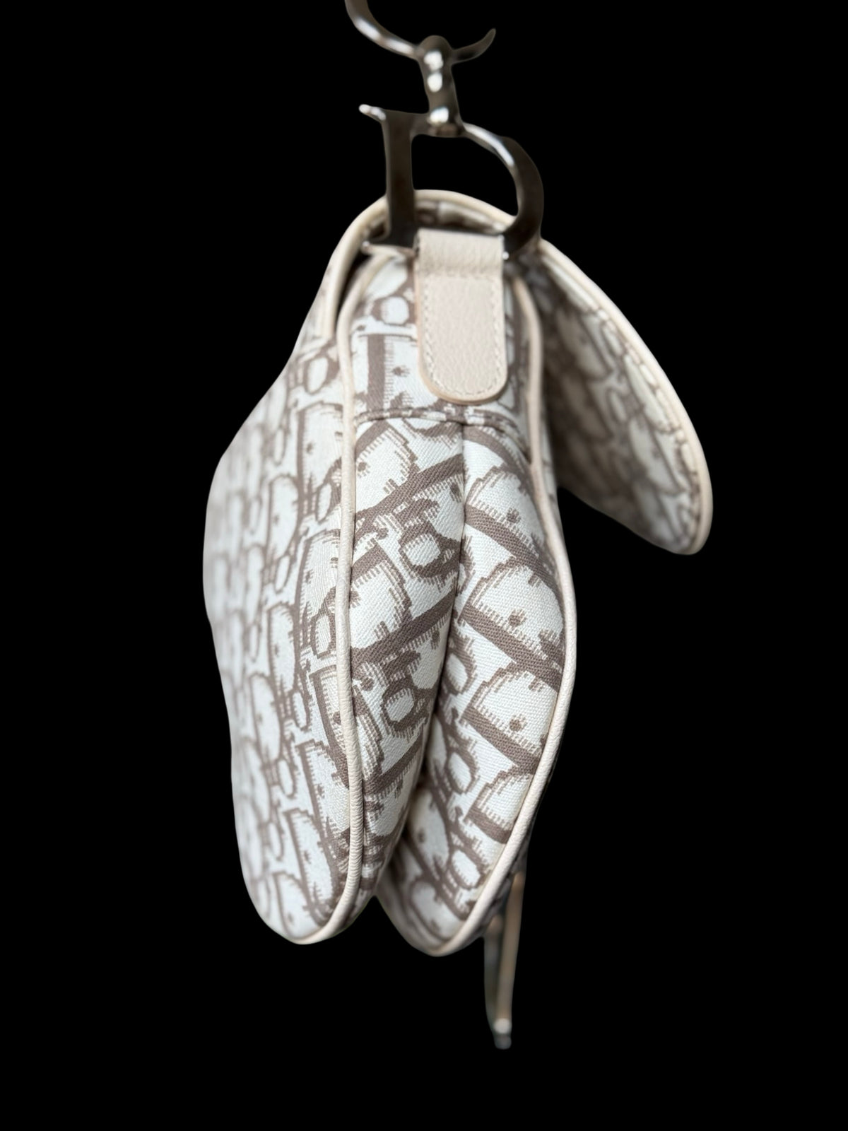 Christian Dior Oblique Floral Embroidered Saddle Bag John Galliano 2005