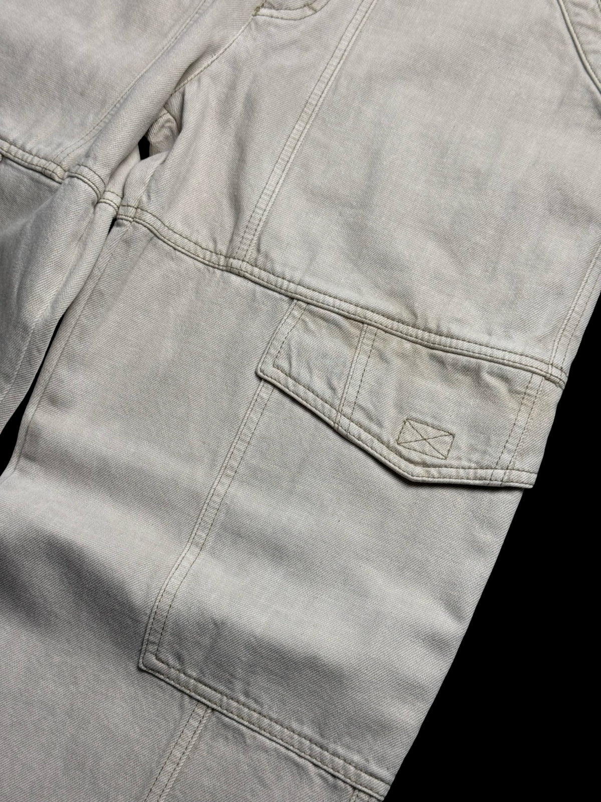 ISABEL MARANT Vayoneo Ecru Cargo High Waisted Cargo Straight Jeans UK14 RRP£365