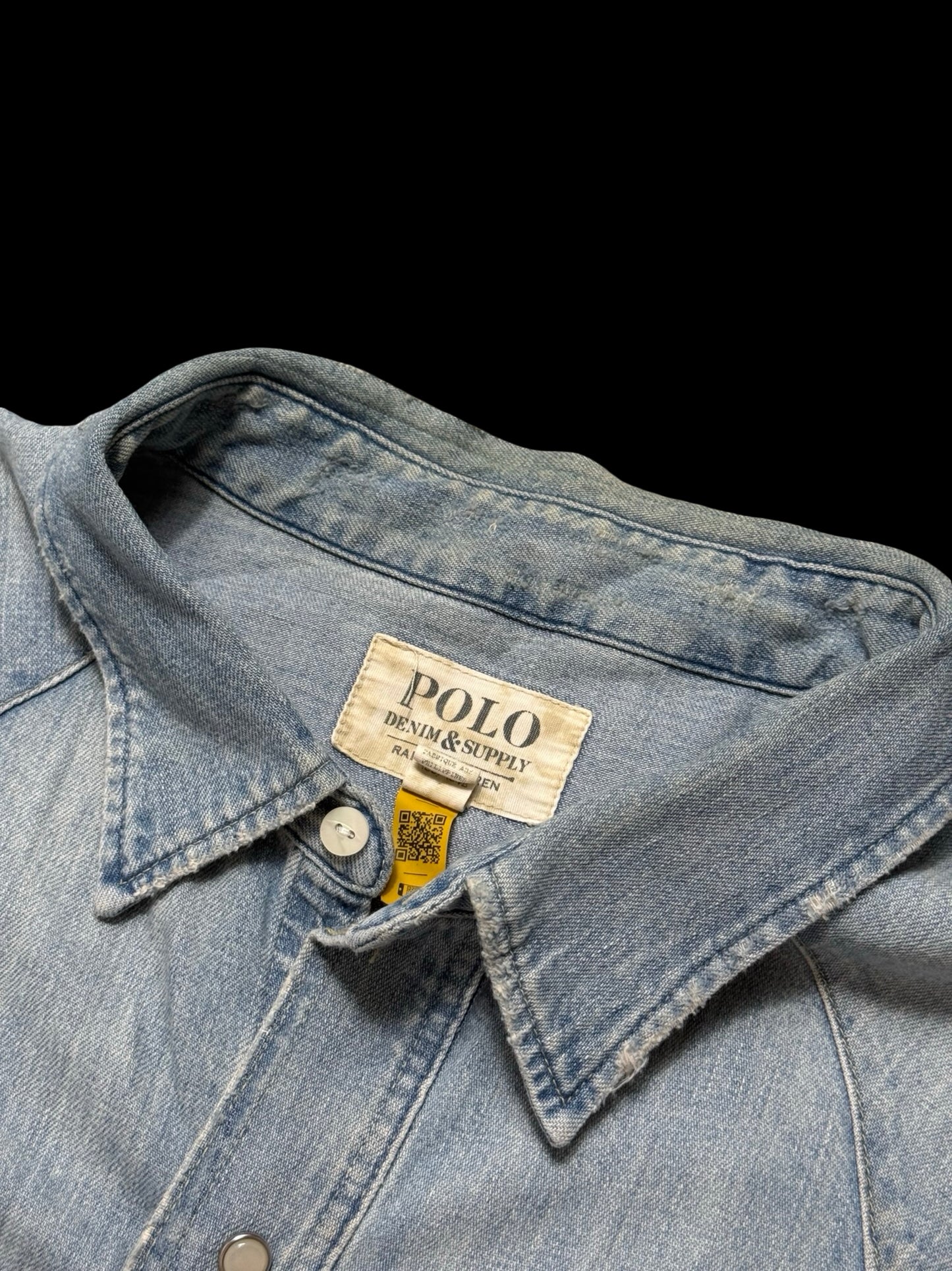 Men’s Polo Ralph Lauren Distressed Denim Western Shirt XXL Denim & Supply RRL