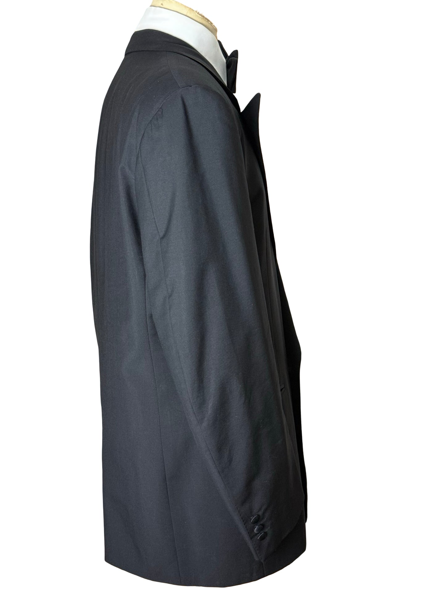 Vintage Canali Double Breasted Dinner Suit 42L / W36L Wool & Mohair Pleat Front