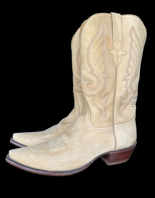 Bespoke Mens Stallion Cowboy Boots UK8 Tooled Custom Western 12”