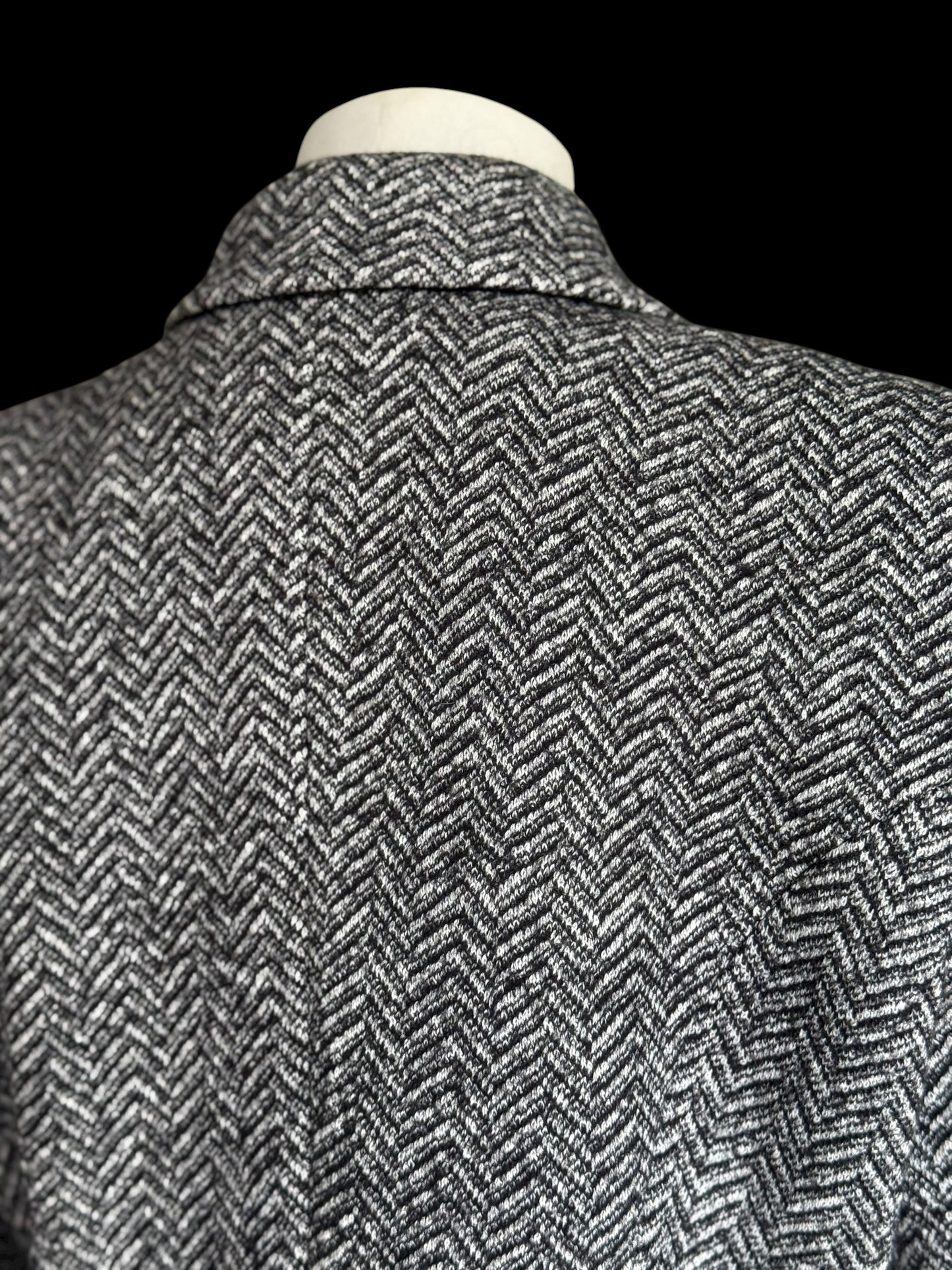 Balmain Double Breasted Black White Herringbone Tweed Fitted Blazer 44 RRP £2k+