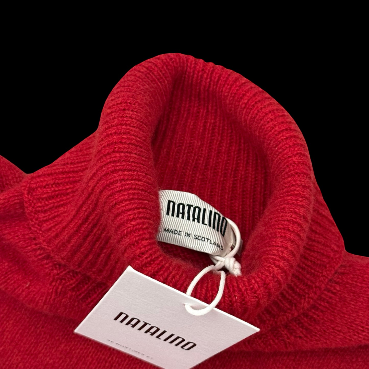 BNWT Natalino Superfine Wool Roll Neck Jumper Red RRP £185
