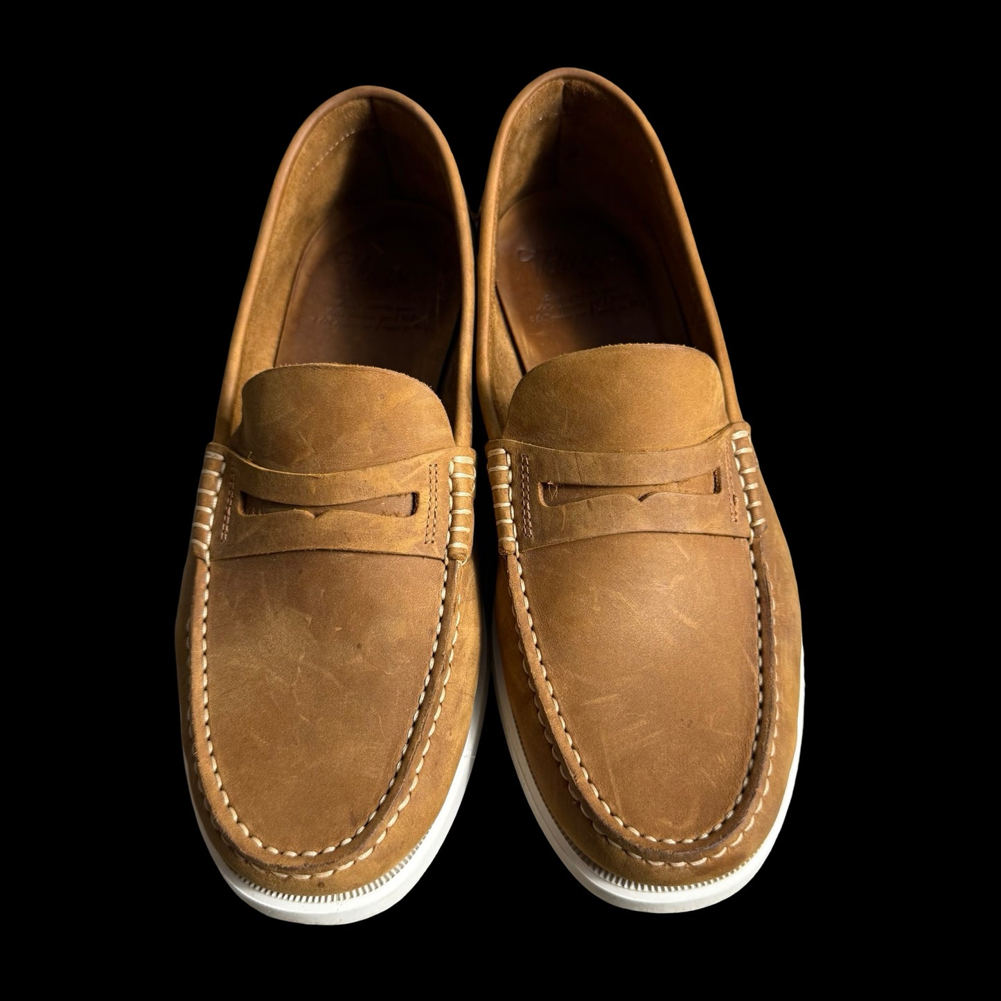 Velasca Milano Nubuck Leather Penny Loafers 40 UK6 Tan Brown Handmade In Italy