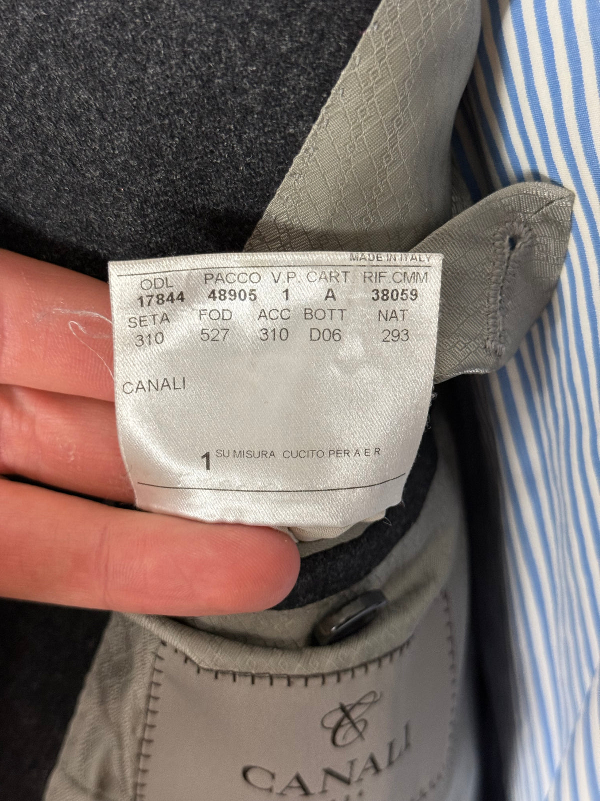 Canali Charcoal Grey Flannel Suit 46L / W38L Silver Label RRP £1.8k