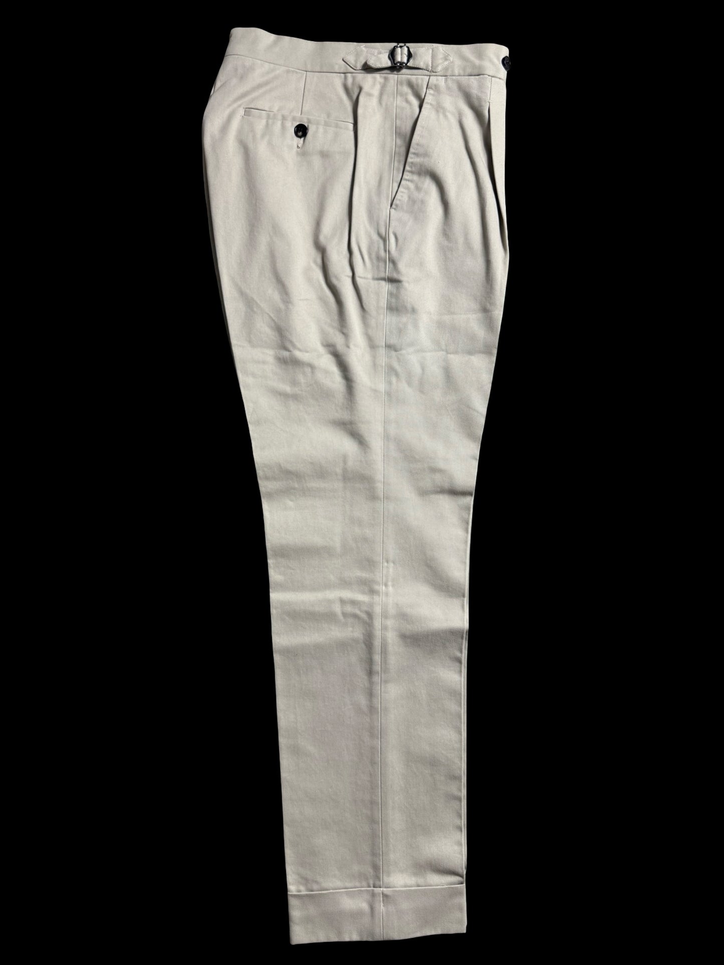 Natalino Sand Brushed Cotton Pleat Front Trousers W30S RRP £150