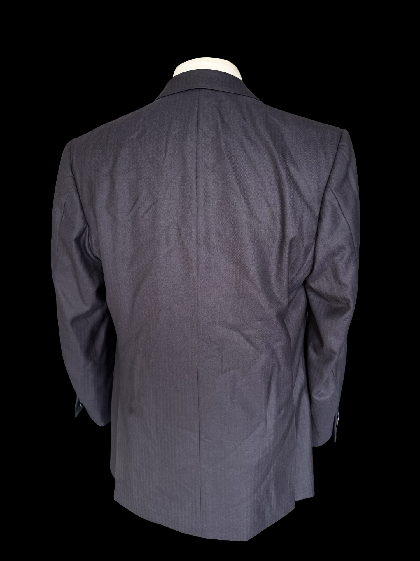 Bespoke Kent & Haste Savile Row Double Breasted Navy Herringbone Blazer 43R Pure Silk Lining